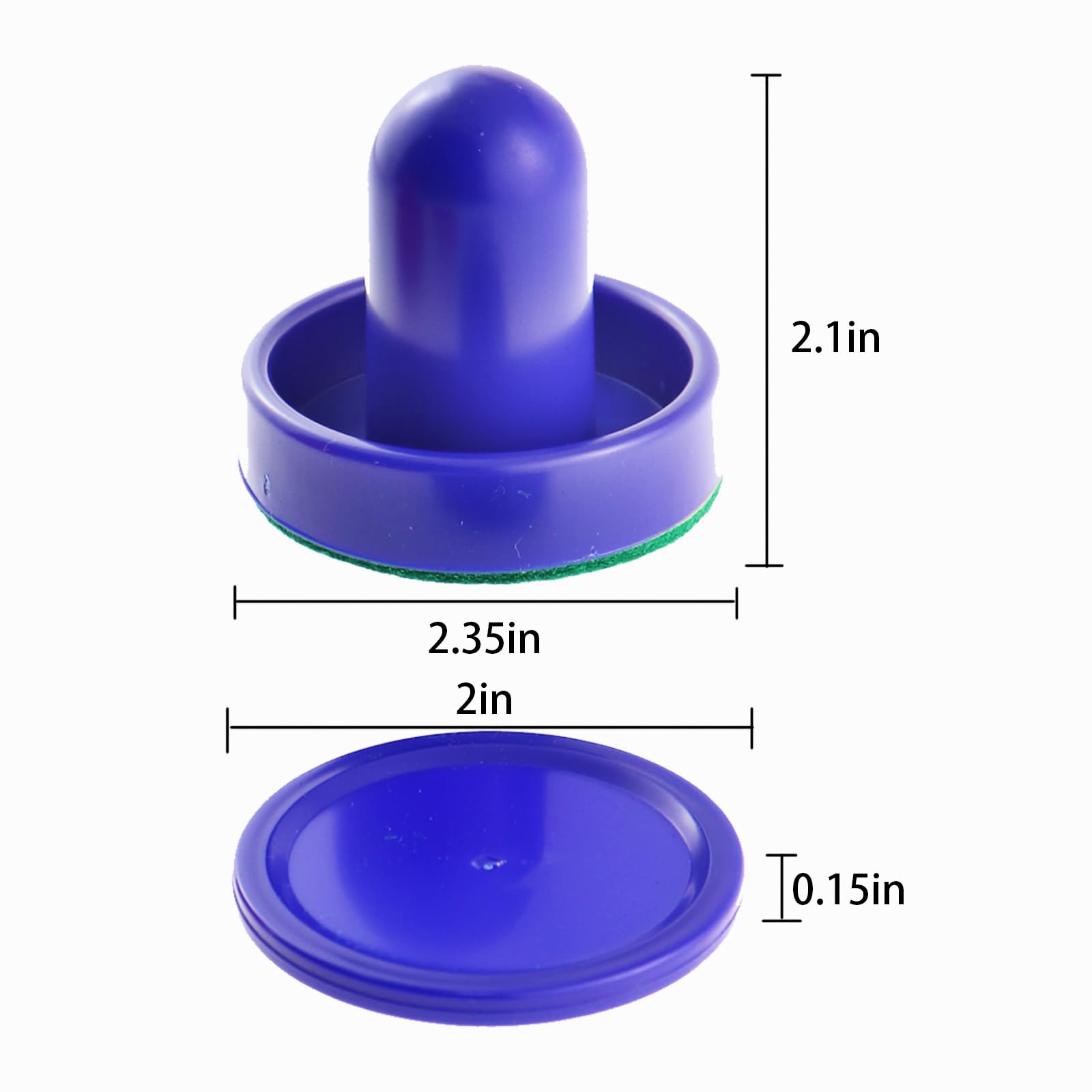 Caishun 4PCS Air Hockey Pushers Ice Hockey Pushers Air Hockey Paddles Red Blue 60mm Goal Handle Rackets 4 Hockey Pushers 4 Protective Paddle Felt 8 Pucks