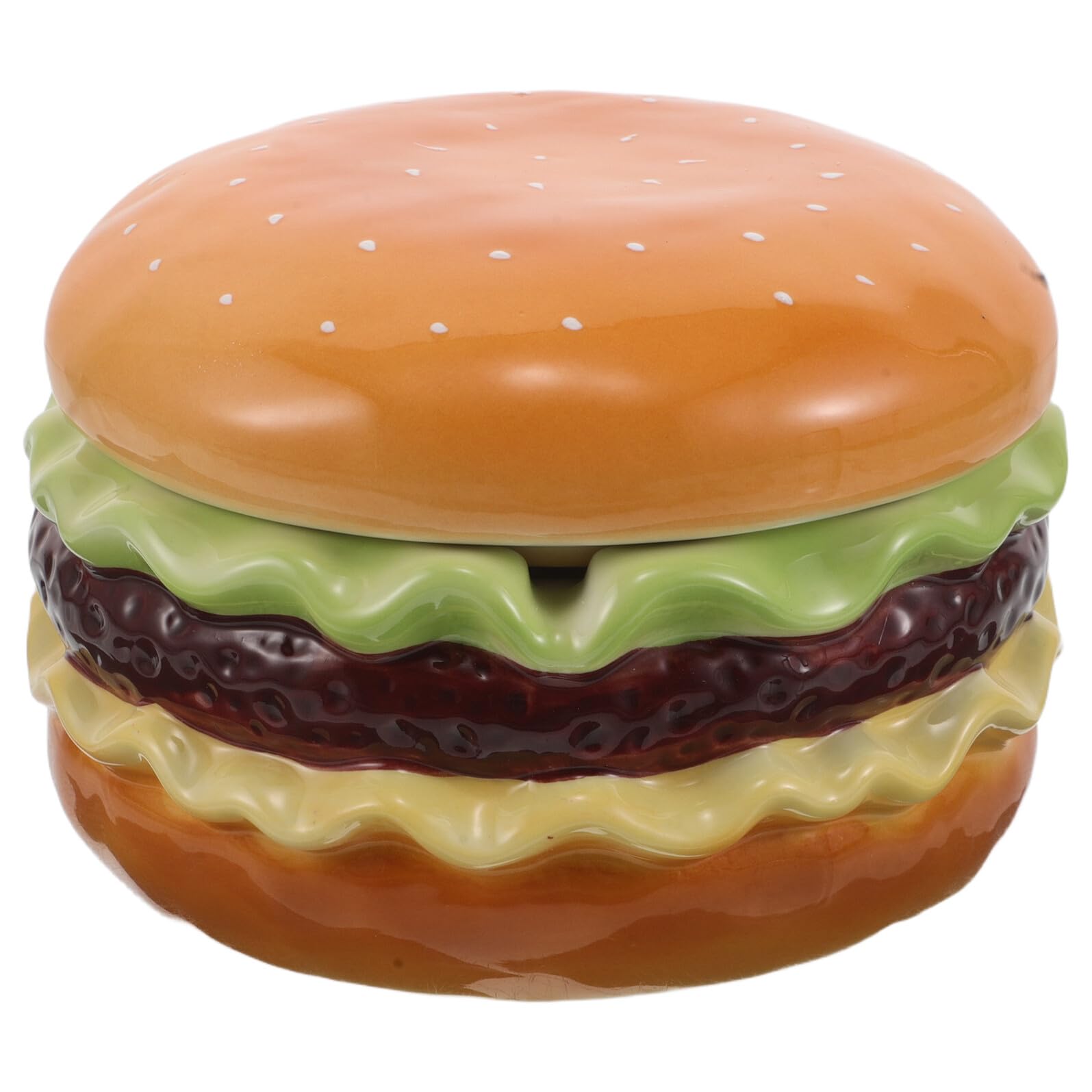 Cendrier créatif à hamburger en céramique étanche et décoration originale de bureau
