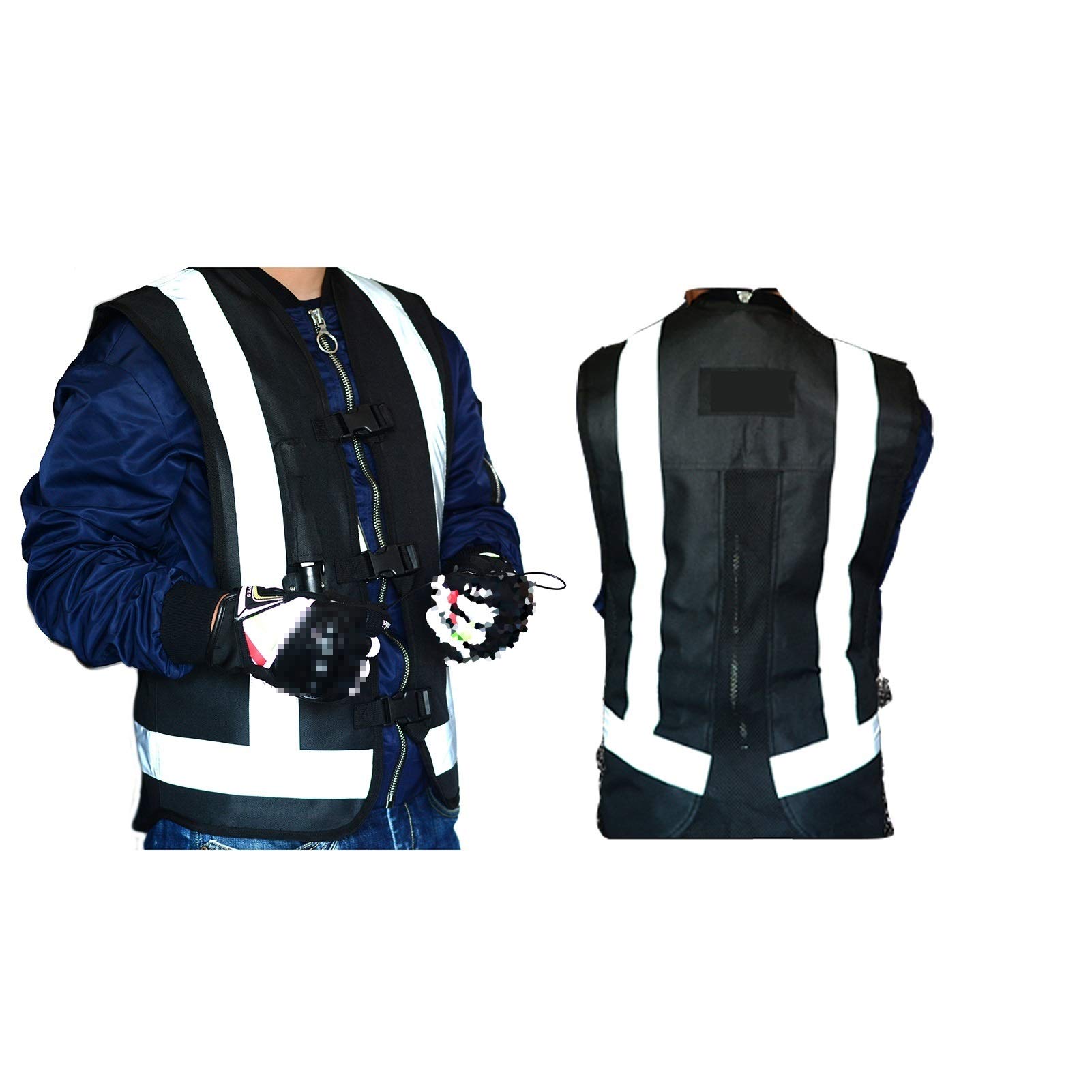 Chaleco Protector De Airbag Chaleco De Moto Con Airbag Gran Cinta Reflectante En La Parte Posterior Del Pecho. Adecuado Para Hombres Y Mujeres Adultos. Ciclismo, Equitación, Deportes Al Aire Libre