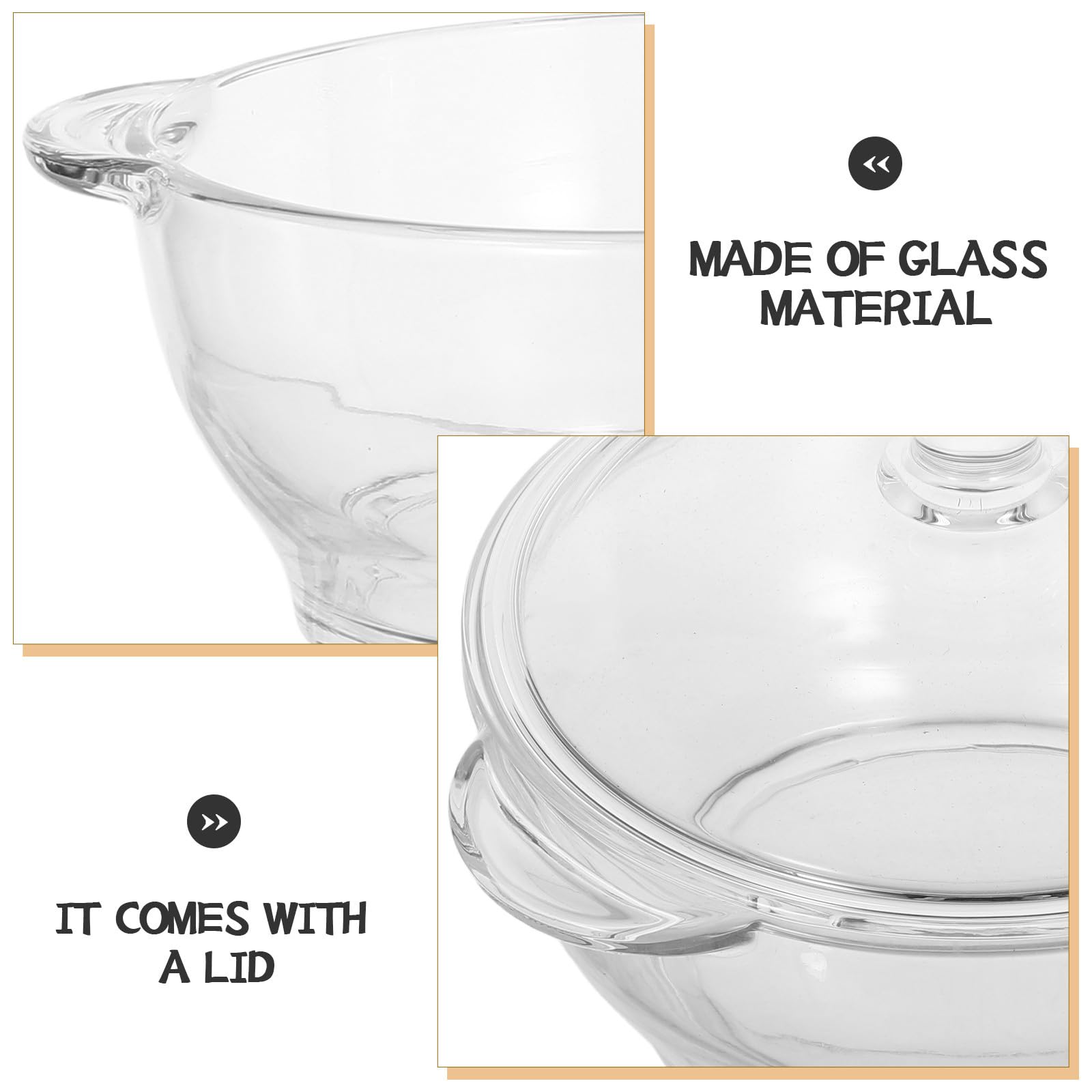 ULTECHNOVO Haushalts Glaskochgeschirr 1,5L aus Borosilikatglas mit Deckel Induktionsfähiger Glastopf für Suppen Milch und Nudelgerichte Transparent und Hitzebeständig für Herd