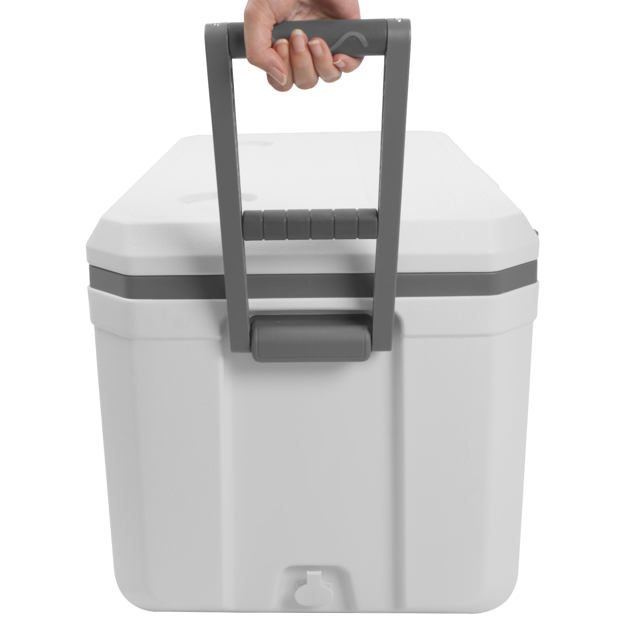 CampFeuer Nevera portátil blanca de 70 L con ruedas | Nevera portátil con ruedas, nevera aislada con asas, nevera de enfriamiento móvil, caja de hielo, mini refrigerador | Caja térmica, caja de