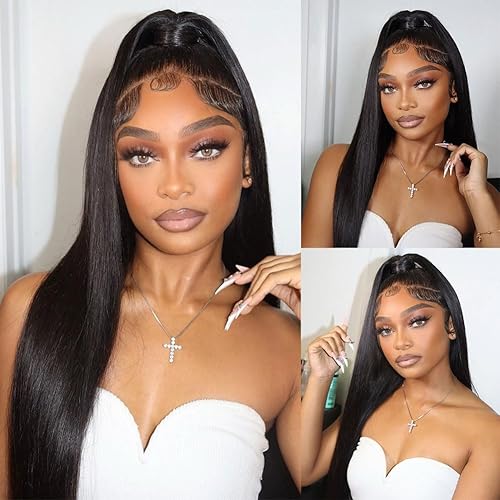 22 Inch 200% Density 360 Lace Front Wigs Human Hair Wigs for Black Women Straight 360 Full Lace Frontal Wigs Human Hair HD Lace Front Wigs Human Hair Pre Plucked Pre Bleached