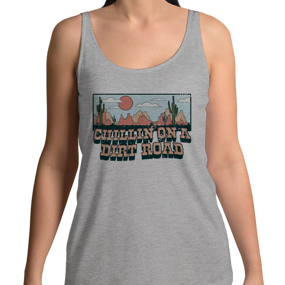 Chillin on a Dirt Road Tank Top Unisex Small Grey
