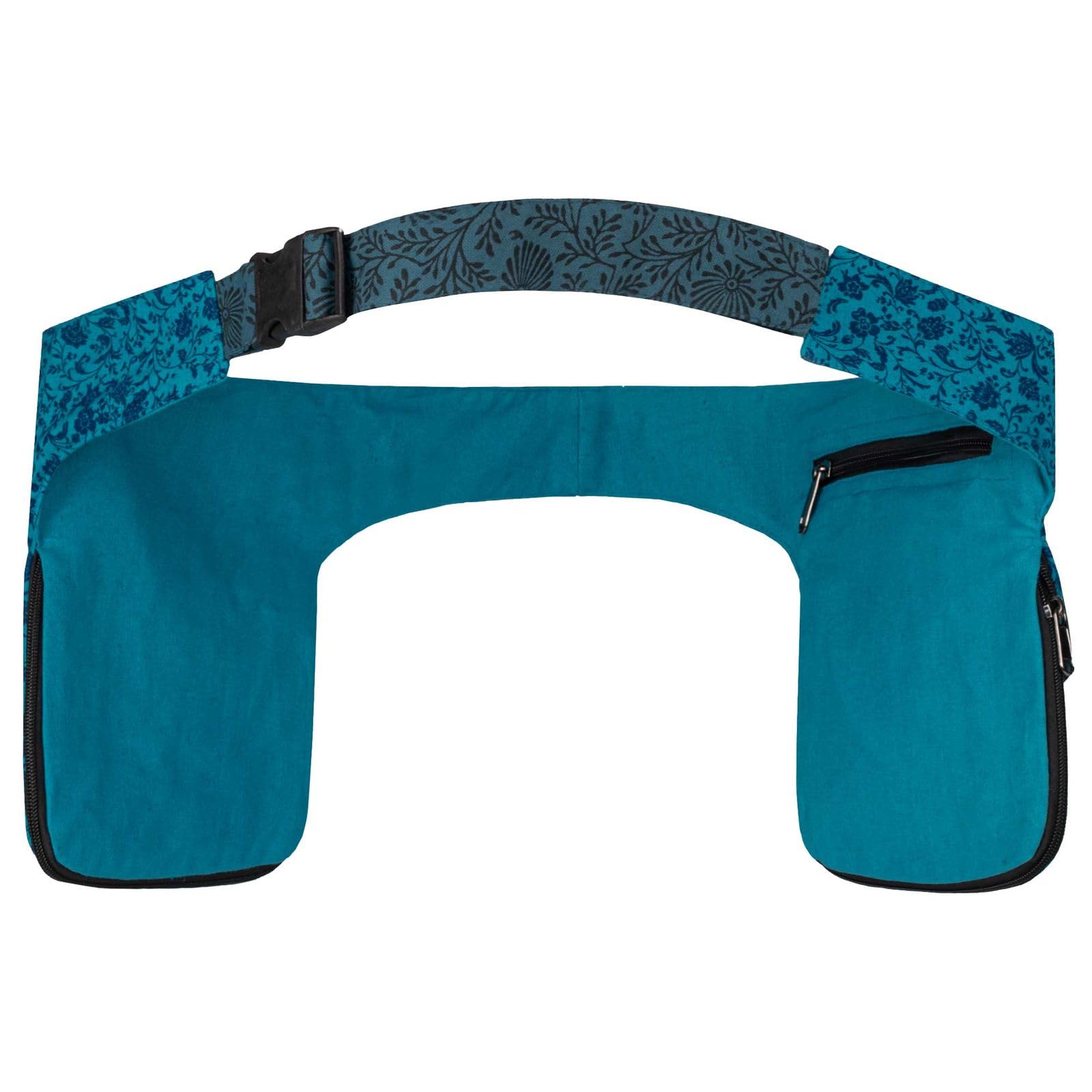 Doppel Bauchtasche Sidebag Gürteltasche Festivaltasche Hippie Goa Hüfttasche Hipbag Gassitasche, Farbe:Blau