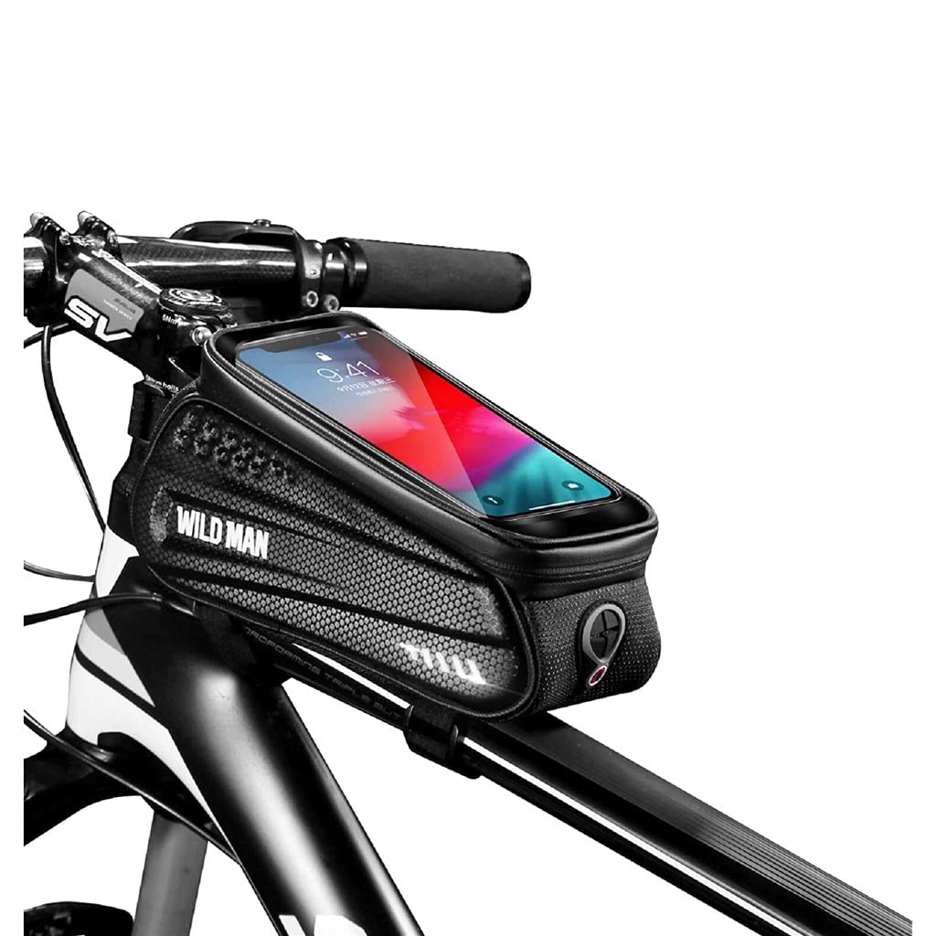 Borse per Biciclette. Borsa Rigida for Bicicletta, Borsa Anteriore Mountain Bike, Cellulare con Touch Screen, Tubo Superiore, Attrezzatura da Ciclismo