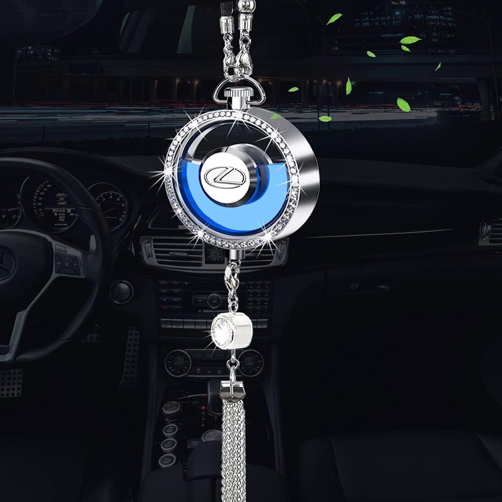 YUNONG Car Logo Perfume Pendant Diamond Ornament for Car Interior Accessories Freshener Rearview Mirror Hanging Fragrance Dispenser fit L-exus