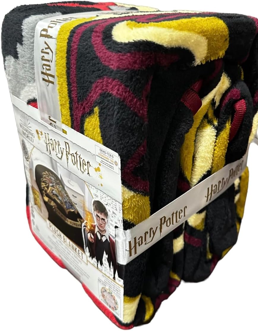 Jay Franco Harry Potter Wizarding World Twin Full Size Fleece Blanket 62""x90"", Black