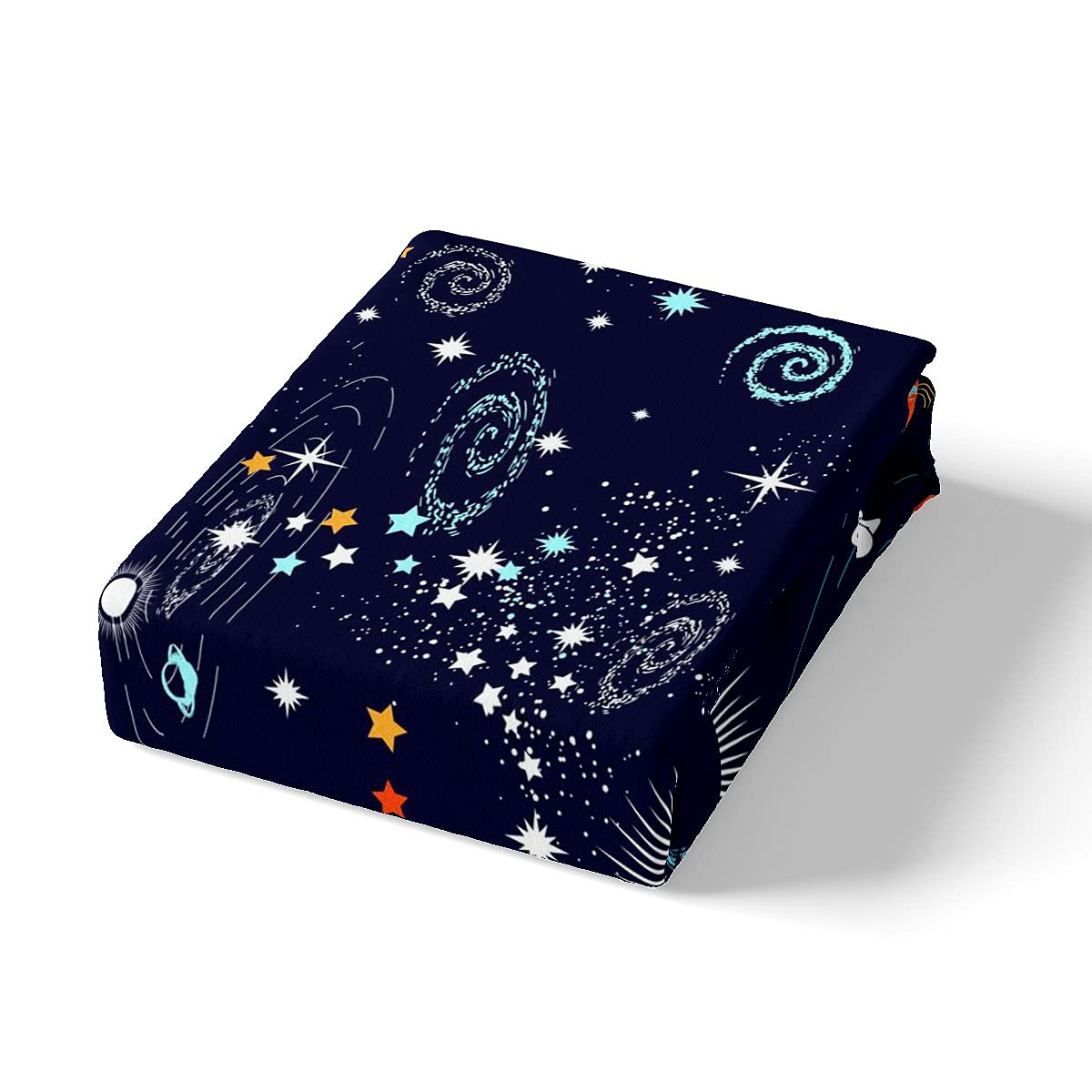 Set di lenzuola per ragazze ragazzi e bambini Galaxy Bedding Set di biancheria da letto Cartoon Universe Planet lenzuolo con angoli colorato cielo stellato dimensioni singole 3 pezzi