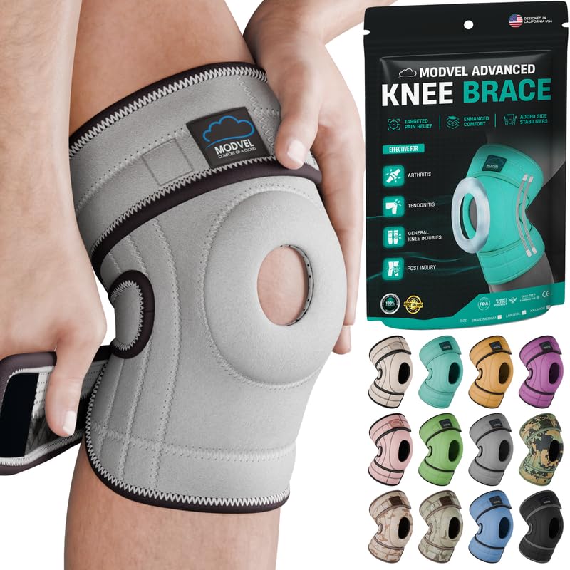 Image of Modvel ELITE Knee Brace for Men & Women - Patella Gel Pads & Side Stabilizers for ACL, Meniscus Tear, Arthritis & Injury Recovery - Maximum Support for Running, Sports & Joint Pain Relief