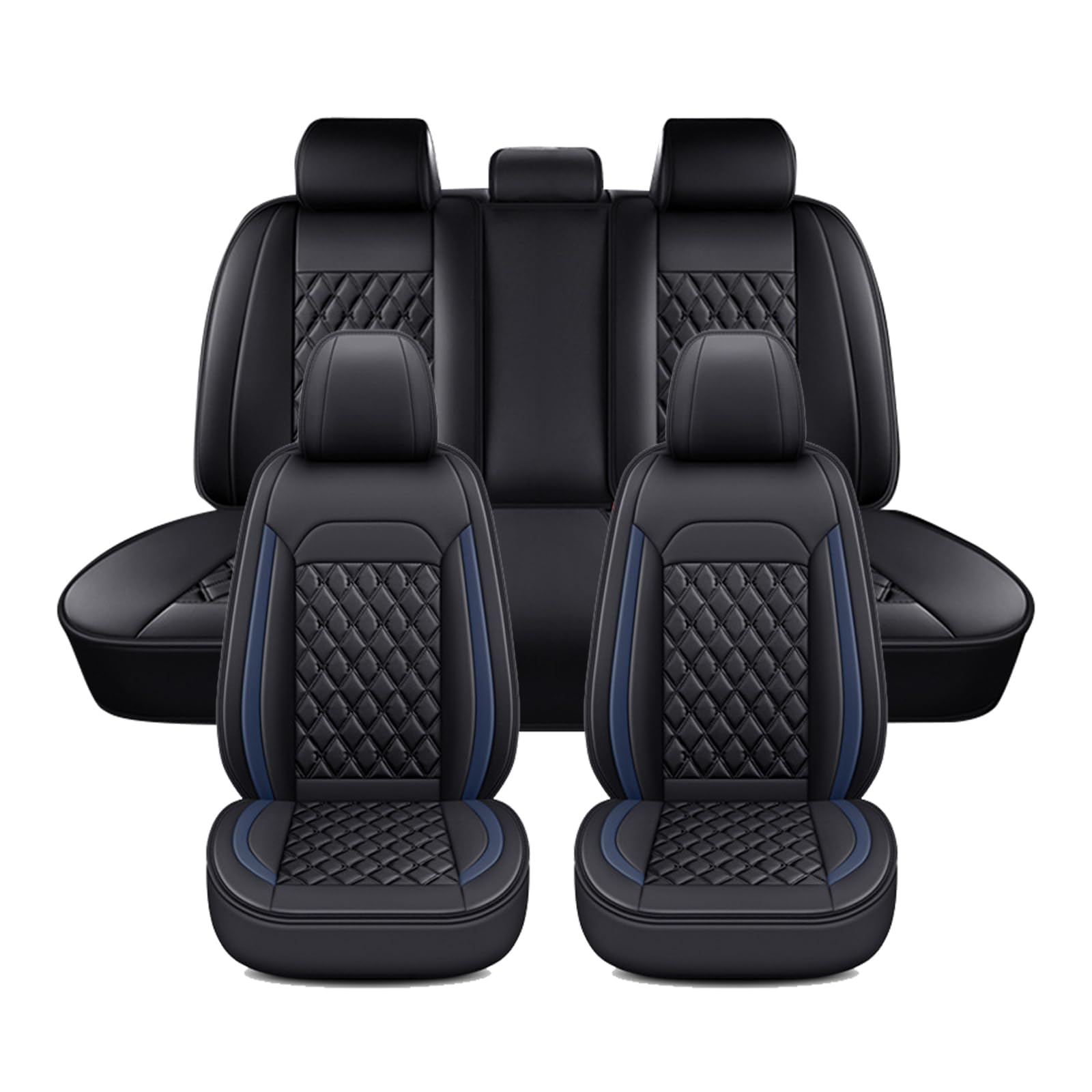 GCSERHUI Breathable Car Seat Covers Suitable for Infiniti QX30 QX4 QX50 QX55 QX56 QX60 QX70 QX80 Waterproof Seat Protectors,normal-C Black Blue