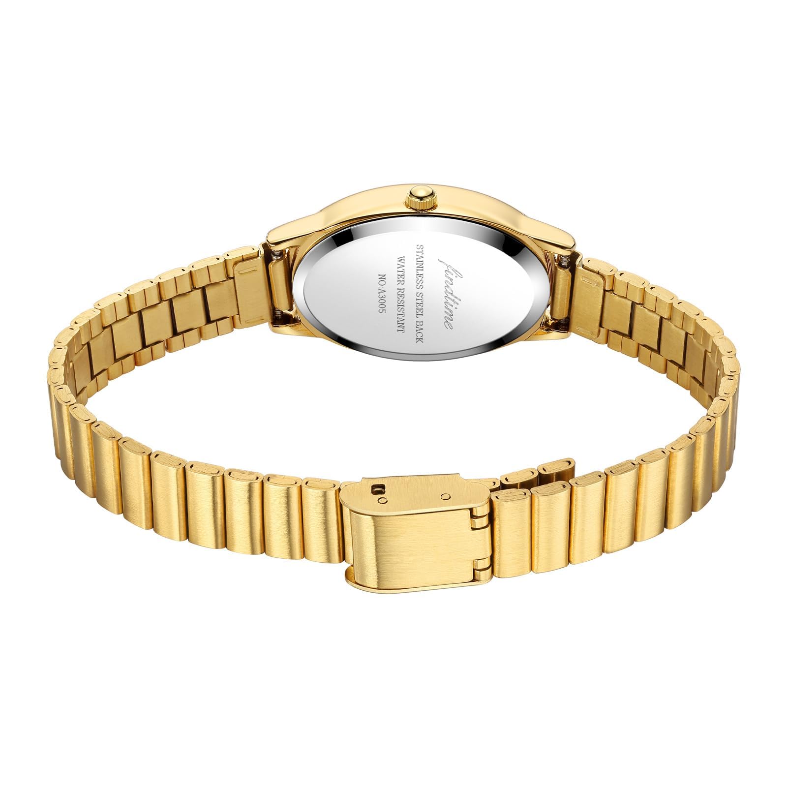 findtime Relojes de mujer de oro del Reino Unido para mujer, relojes diarios impermeables para mujer, reloj de mujer con correa de reloj ajustable