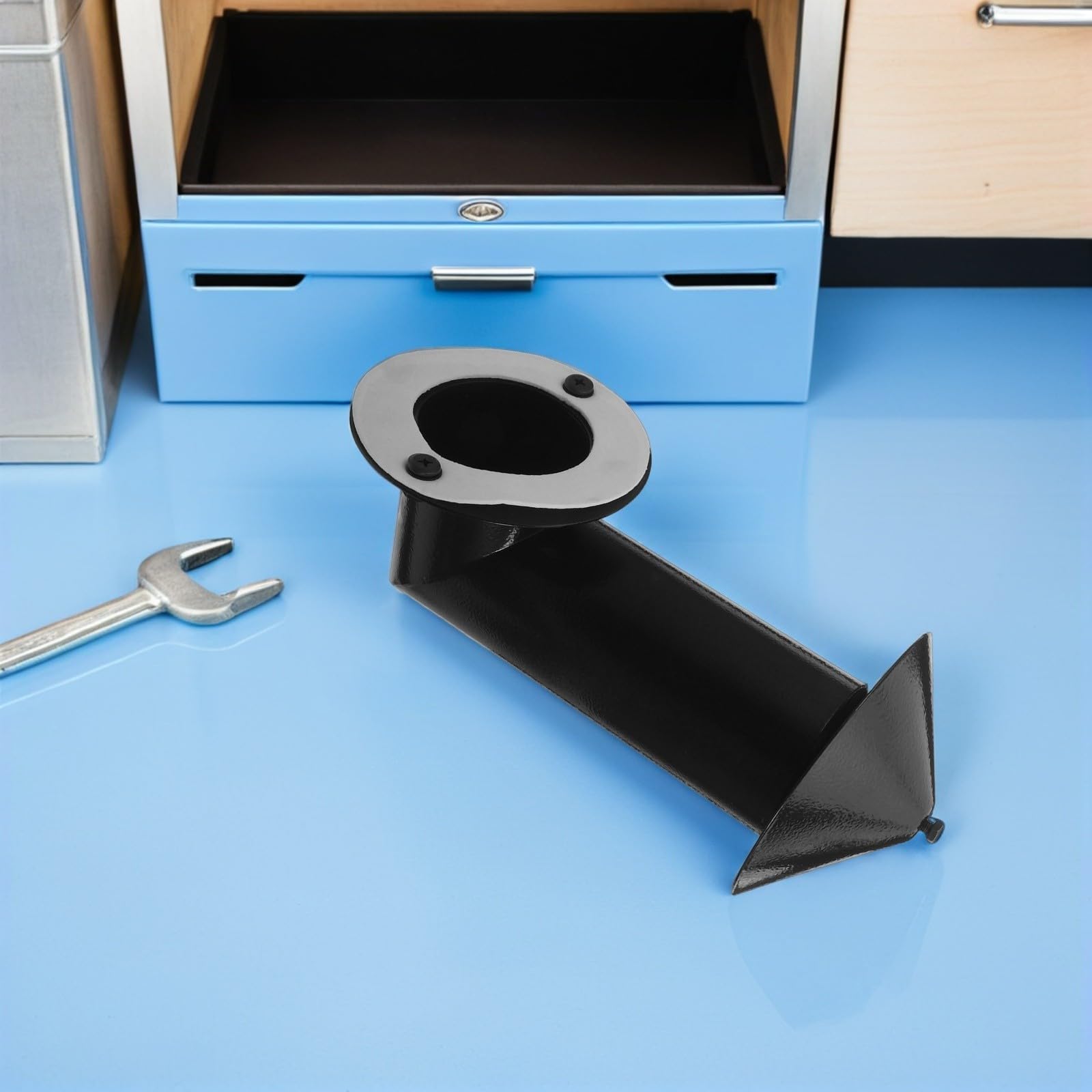 SHINEOFI Sistema di Scarico in Acciaio al Carbonio per Pellet Barbecue con Guarnizione e Viti, Stufa Fumante Robusto e Facile da Installare per Barbecue da Esterno e Patio