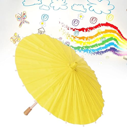 Miniatura 4 de 01 02 015 Doodle - Paraguas con mango de madera, mini paraguas de papel, respetuoso con el medio ambiente, resistente a desgarros para crear pintura