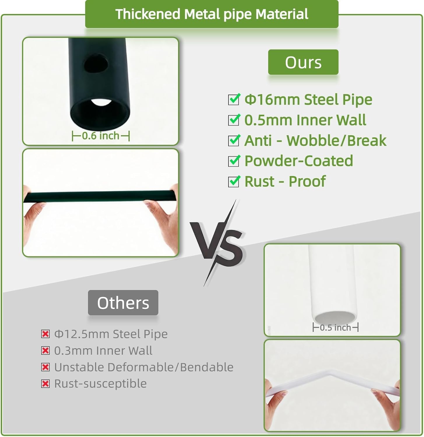 Thickened Metal Garden Arch with Detachable Base, 16mm Rust-Resistant Archway for Climbing Plants, Dual Size Convertible Arbor for Wedding & Party & Garden Decoration