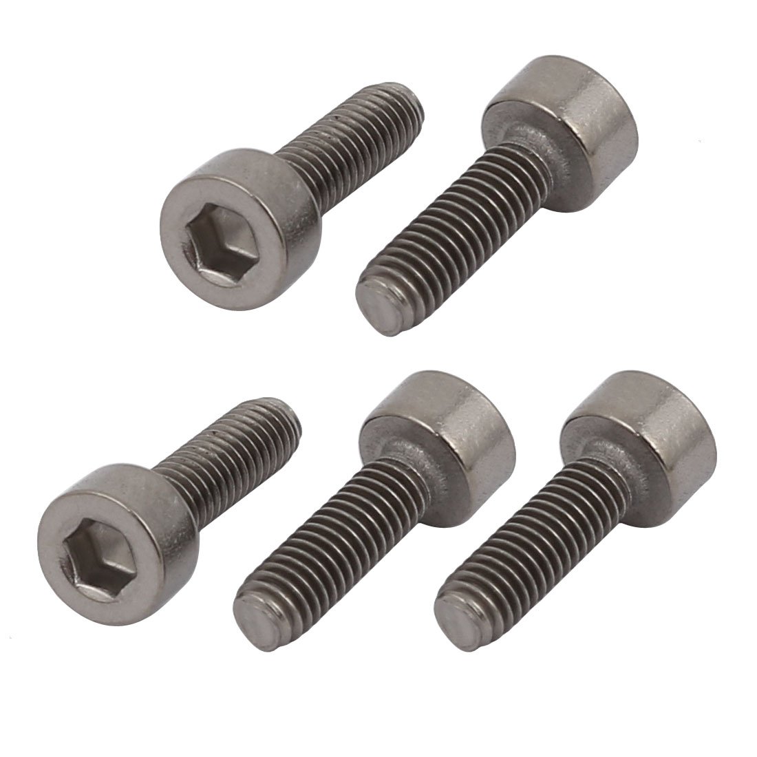 Sourcingmap 5 Pcs M3x10mm Thread Hex Socket Drive Cap Head Titanium Screw