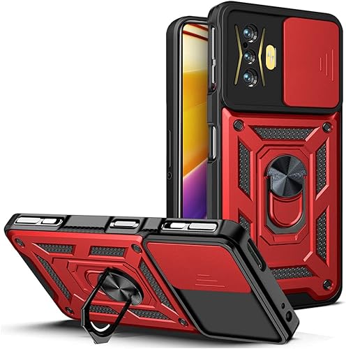 Compatible con carcasa de soporte de juego Xiaomi Redmi K40, con cubierta de lente de cámara deslizante compatible con Xiaomi Poco F3 GT 5G