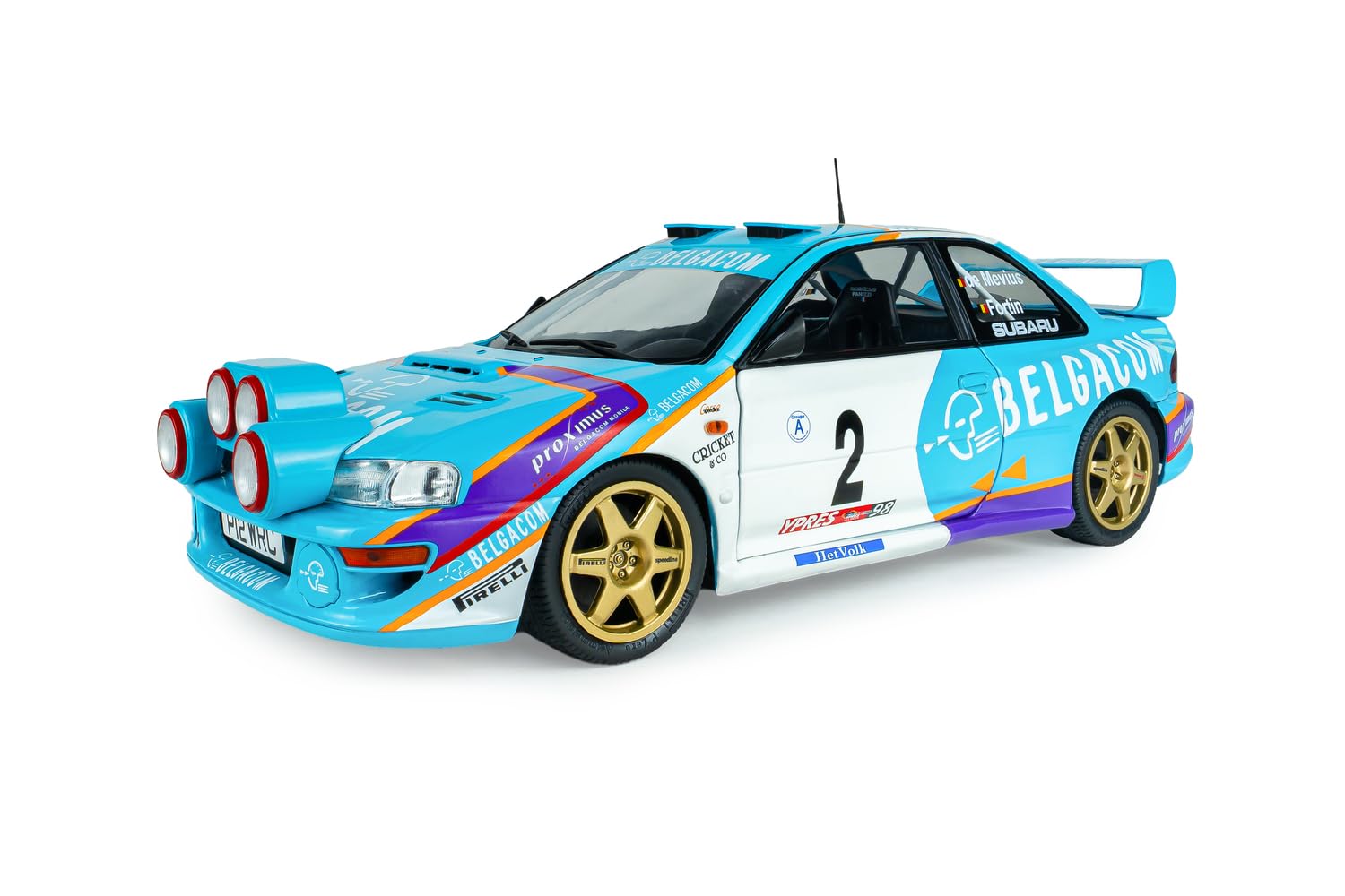 1:18 Subaru Impreza S5 WRC99 Green #2 G.DE MEVIUS/J-M.Fortin Belgium YPRES WESTHOEK Rally 1998