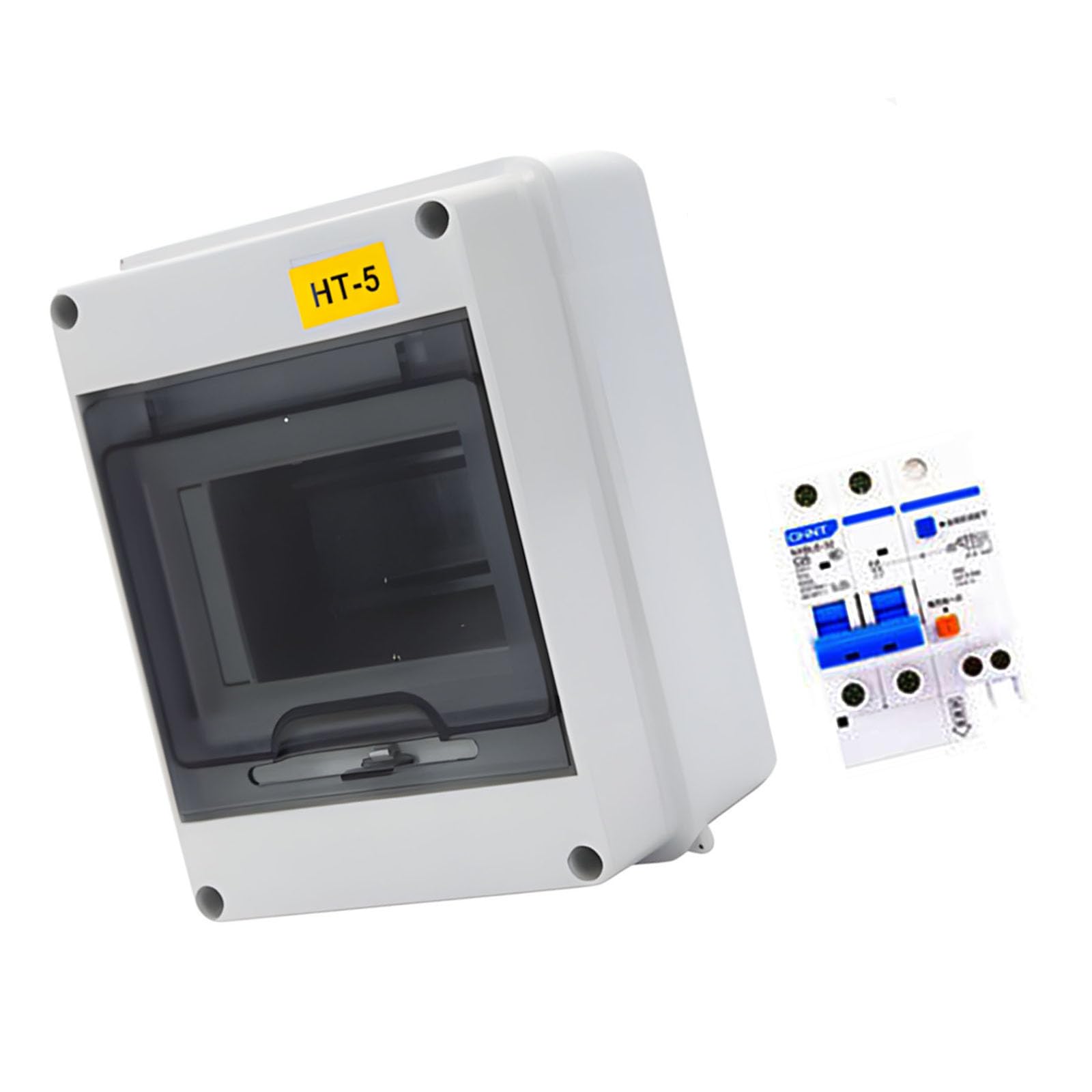 Caja de conexiones exterior con disyuntor impermeable y sistema de montaje rápido