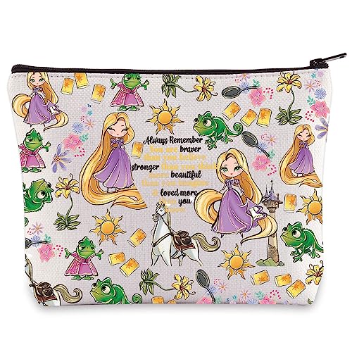 WZMPA Princess Hair & Sun Cosmetic Bag Fairy Tales Fans Gift You Are Braver Stronger Beautiful Than You Know Hair Movie Makeup Zipper Pouch Bag (Always Hair)