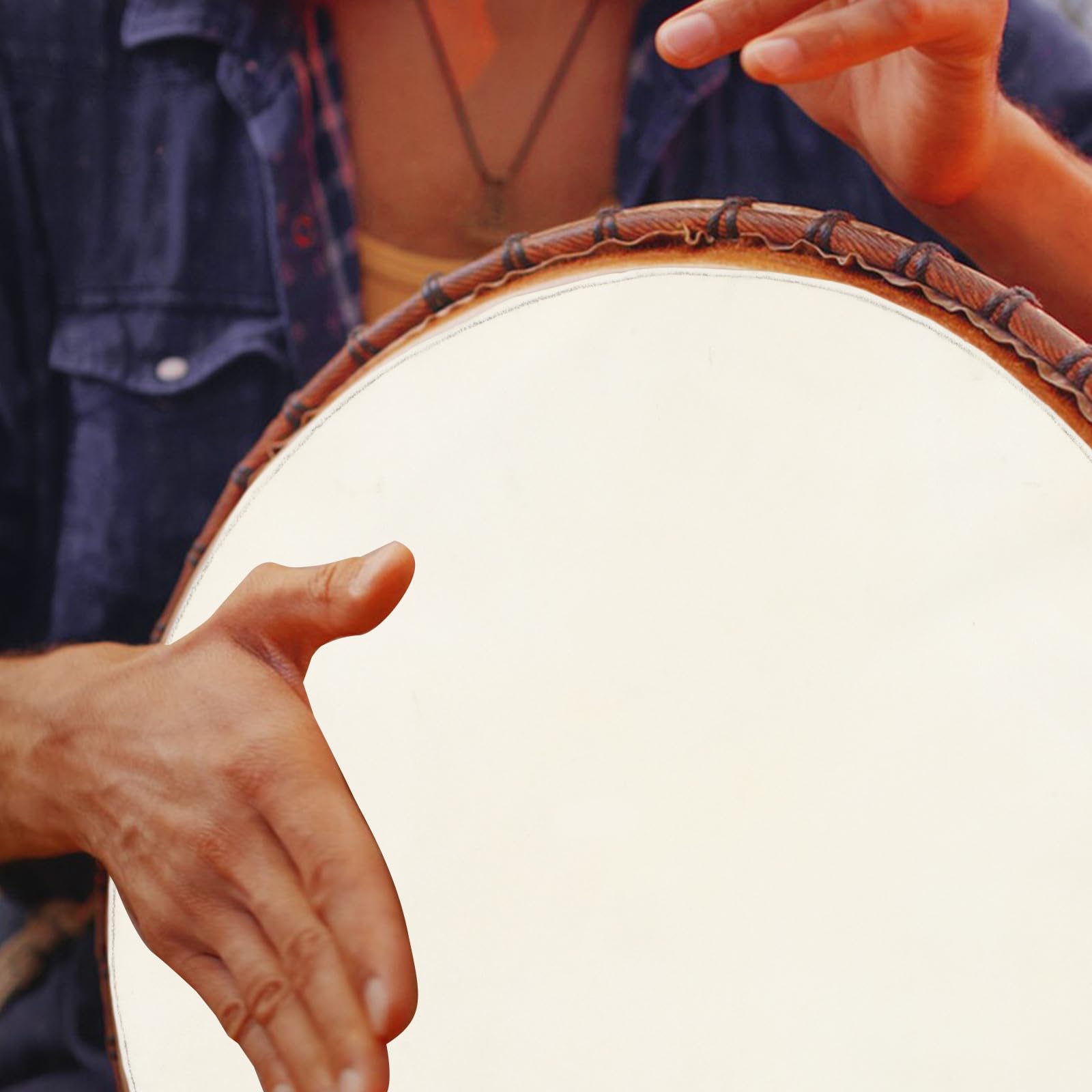 Parches de Piel de Cabra para Instrumentos de Percusión Africanos, 40cm, 2 Piezas, Ideales para Reparación y Sonido Puro en Tambores