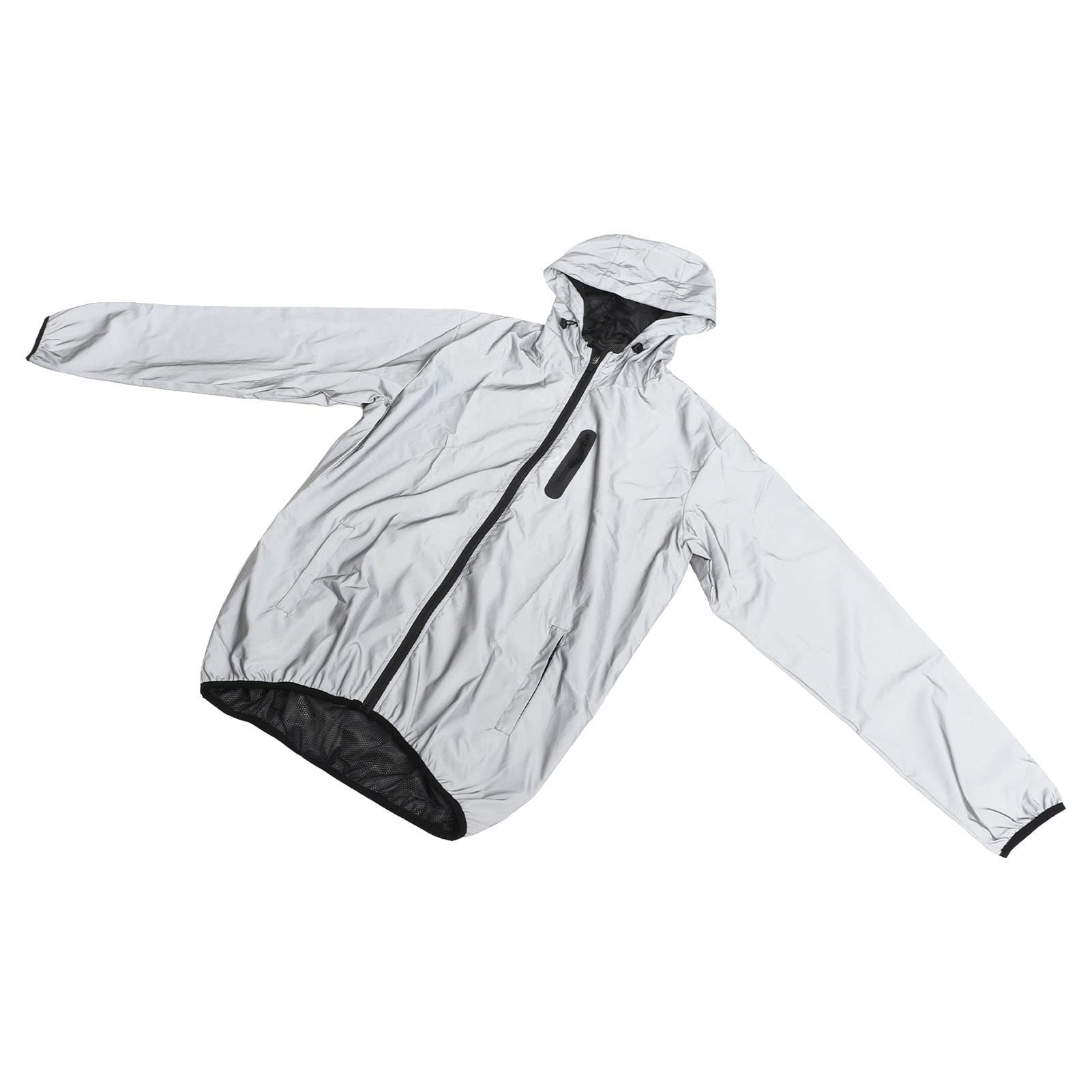 VGEBY Chaqueta Reflectante Completa para Ciclismo, Chaqueta Reflectante para Ciclismo Resistente Al Agua, Cortavientos con Capucha Cómoda para Amantes de los Deportes Al Aire Libre