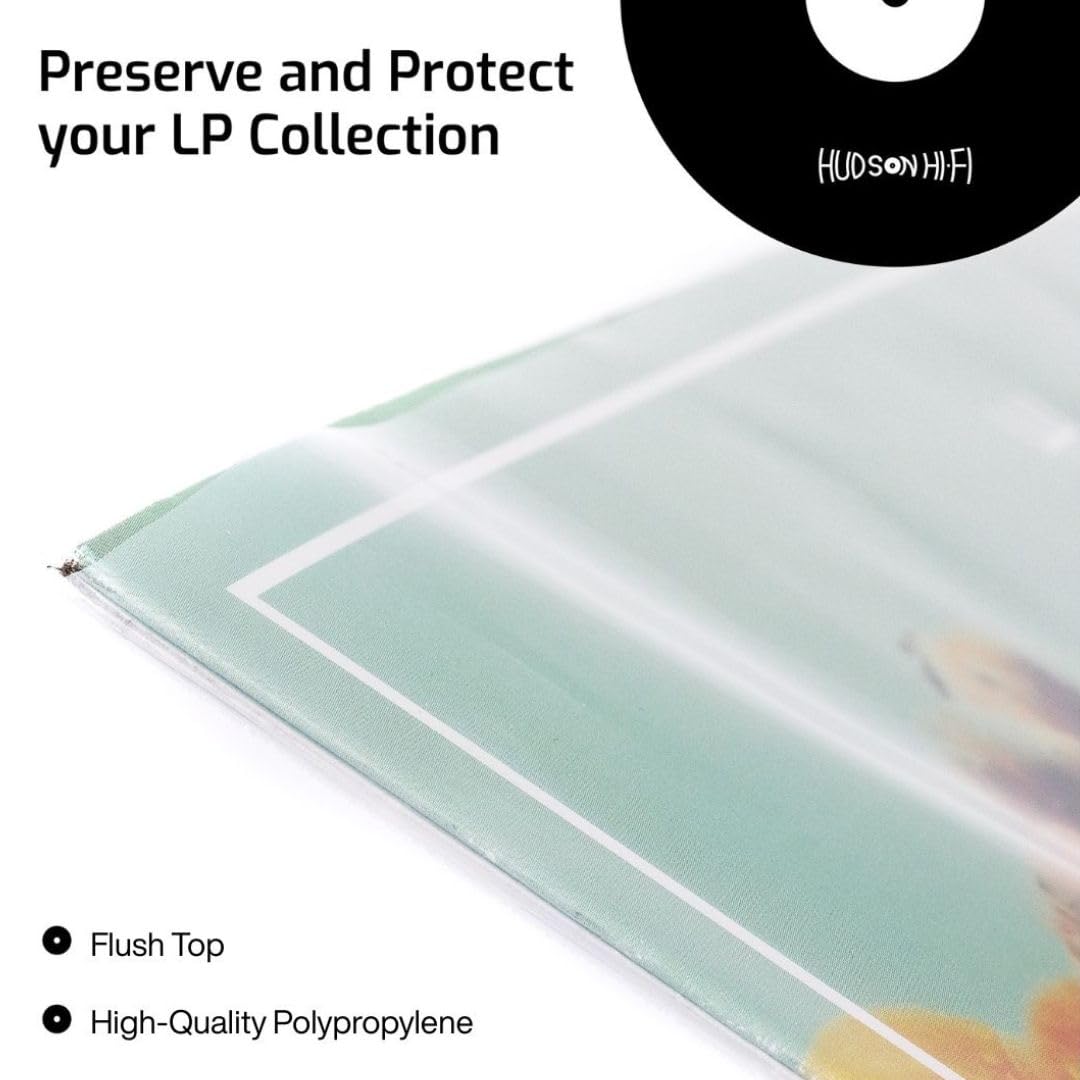 Hudson Hi-Fi Flexible Archival-Grade Vinyl Jacket Outer Sleeves – 100 Pack – Crystal Clear Polypropylene, Anti-Static & Acid-Free Product Image 3