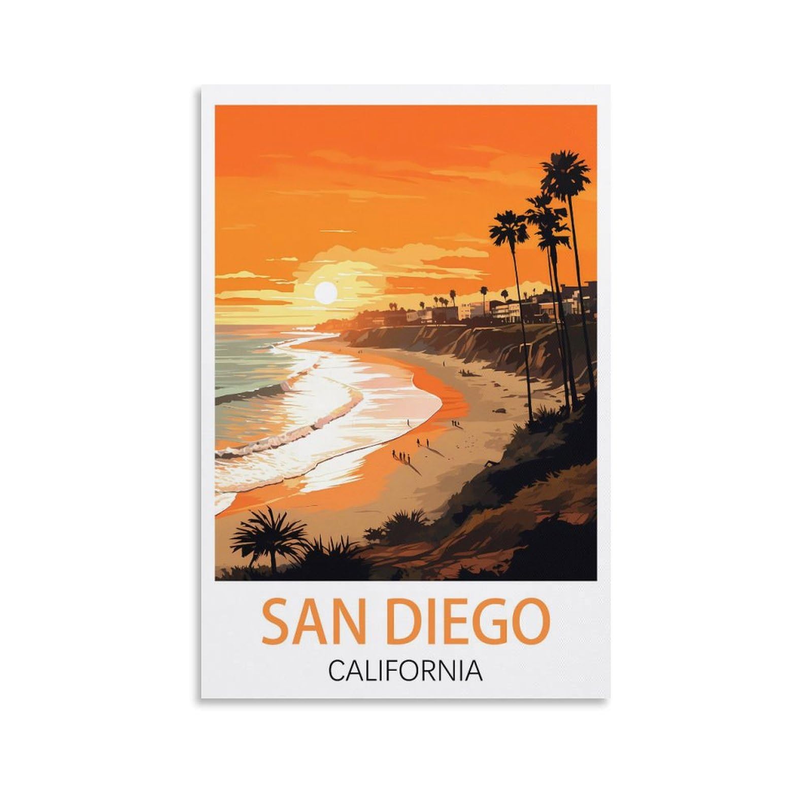 EZMLFA DIY 5D Diamond Painting Kits for Adults,San Diego California DIY Diamond Art Kits Gem Painting Crafts for Home Wall Decor 40x40cm