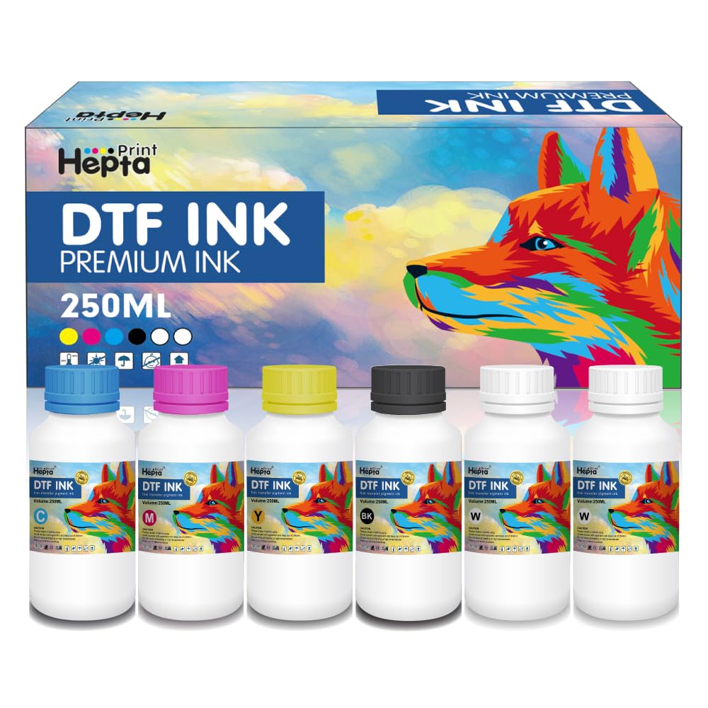 Inchiostro a sublimazione per stampanti Epson DTF, 250 ml x 6 DTF, per stampanti Epson DTF, kit di conversione diretta su film, maglietta diretta (6 pezzi)