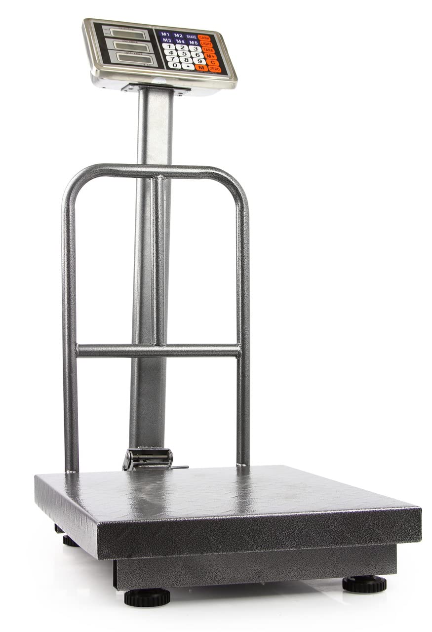 Báscula electrónica industrial con pantalla digital de acero, plataforma comercial plegable (300 kg)