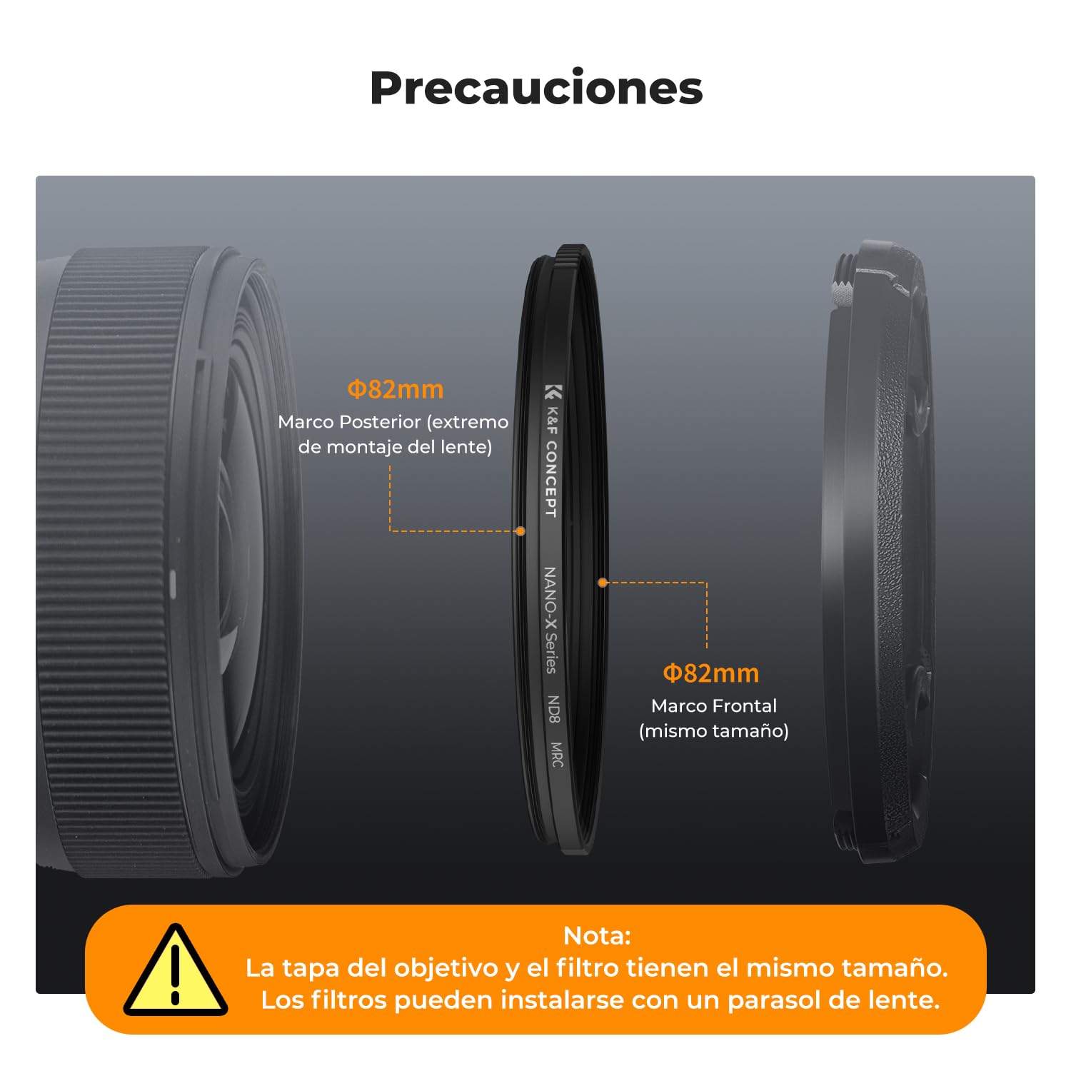 K&F CONCEPT Nano-Xcel Filtro ND64,72mm ND64(6 Pasos) Filtro Densidad Neutral de Vidrio Óptico HD con 28 Capas Revestimiento Nano