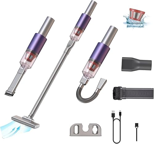 Miniatura 1 de Ailgely Aspiradora de palo inalámbrica, aspiradora de mano recargable inalámbrica, aspiradora de succión potente de 13 kpa con 3 cabezales de