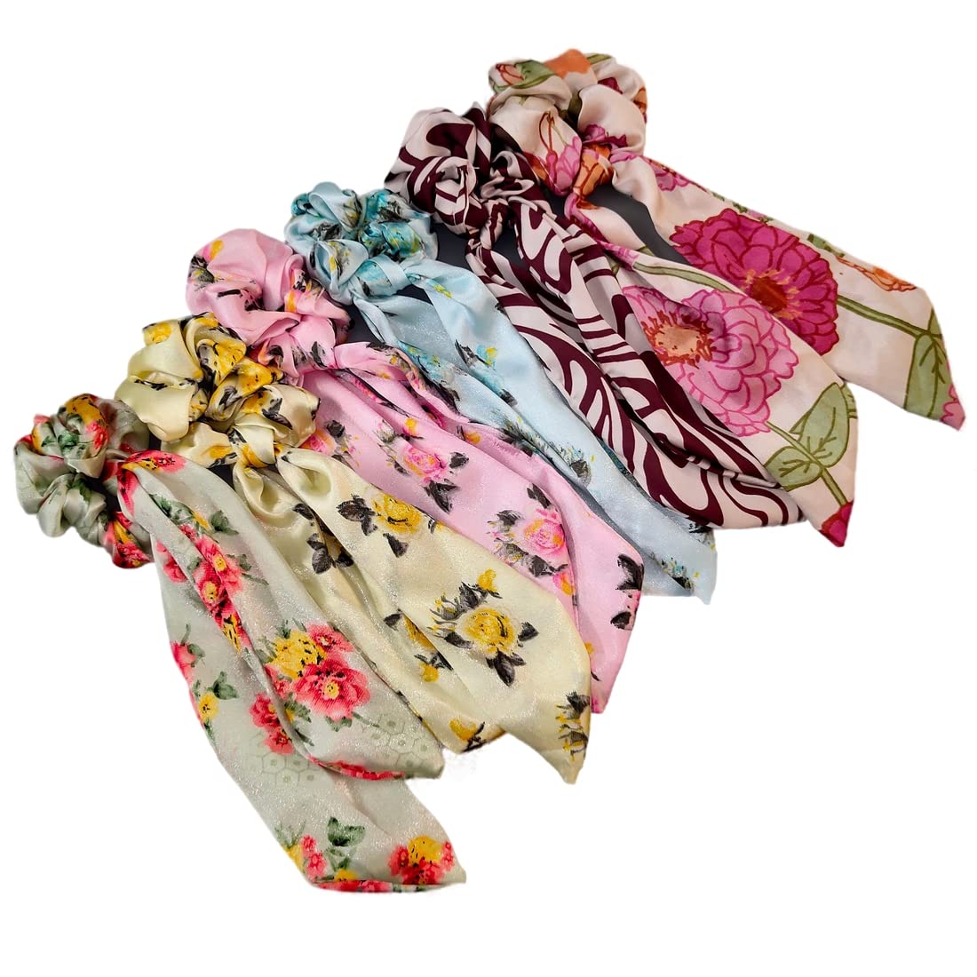 See full amazon price history chart for SENECIO Multicolour Floral Scarf Scrunchies Ponytail Holders Rubber Bands for Women - Pack of 6 SENECIO Multicolour Floral Scarf Scrunchies Ponytail Holders Rubber Bands for Women - Pack of 6 (B0B42CZV2W) Amazon Price History, Amazon Price Tracker
