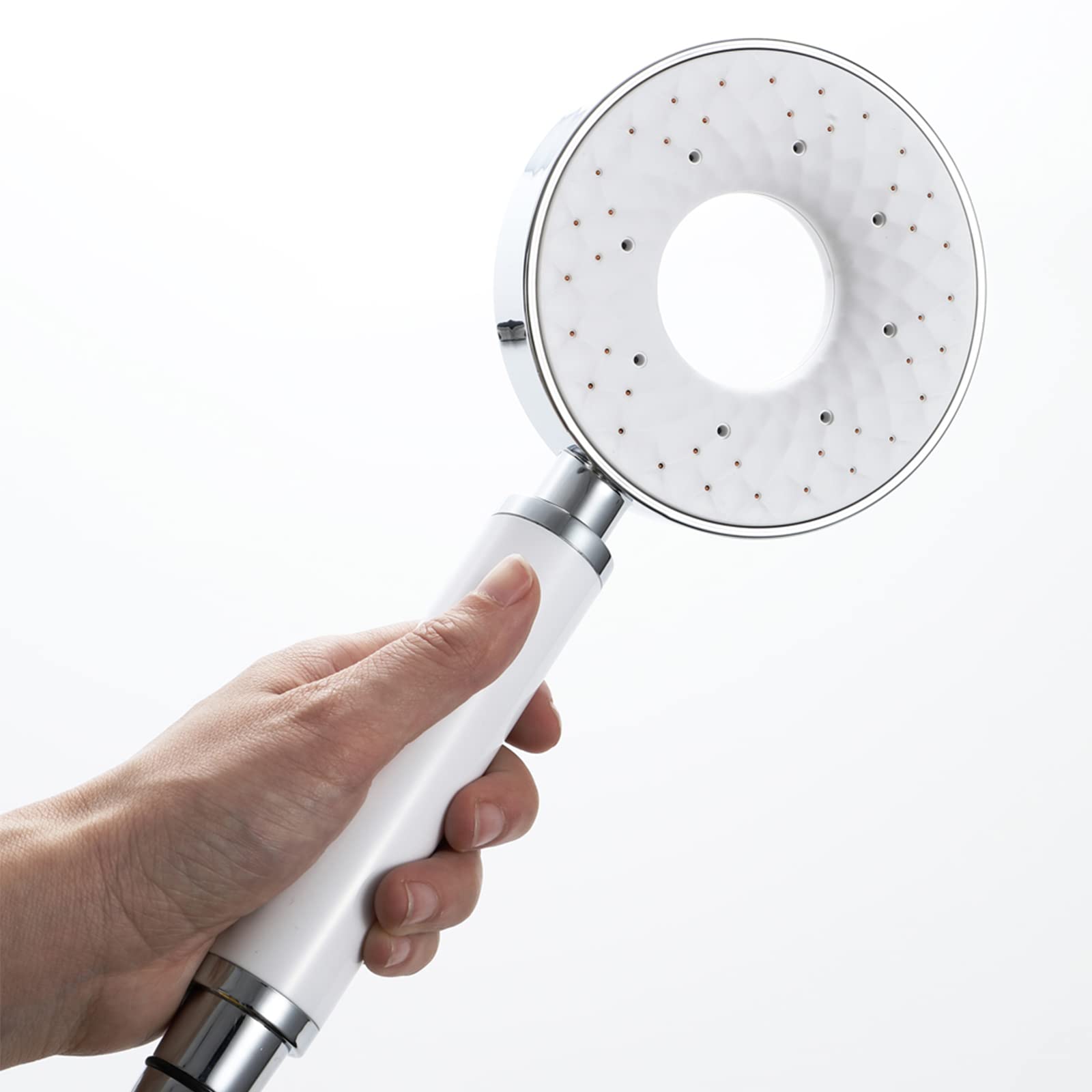 Shower Head Soffione Doccia Combinato con Barra Scorrevole, doccetta Bianca con 3 impostazioni di Getto con Tubo Doccia da 59 Pollici, Kit Barra Scorrevole con Supporto Regolabile a Parete Shower