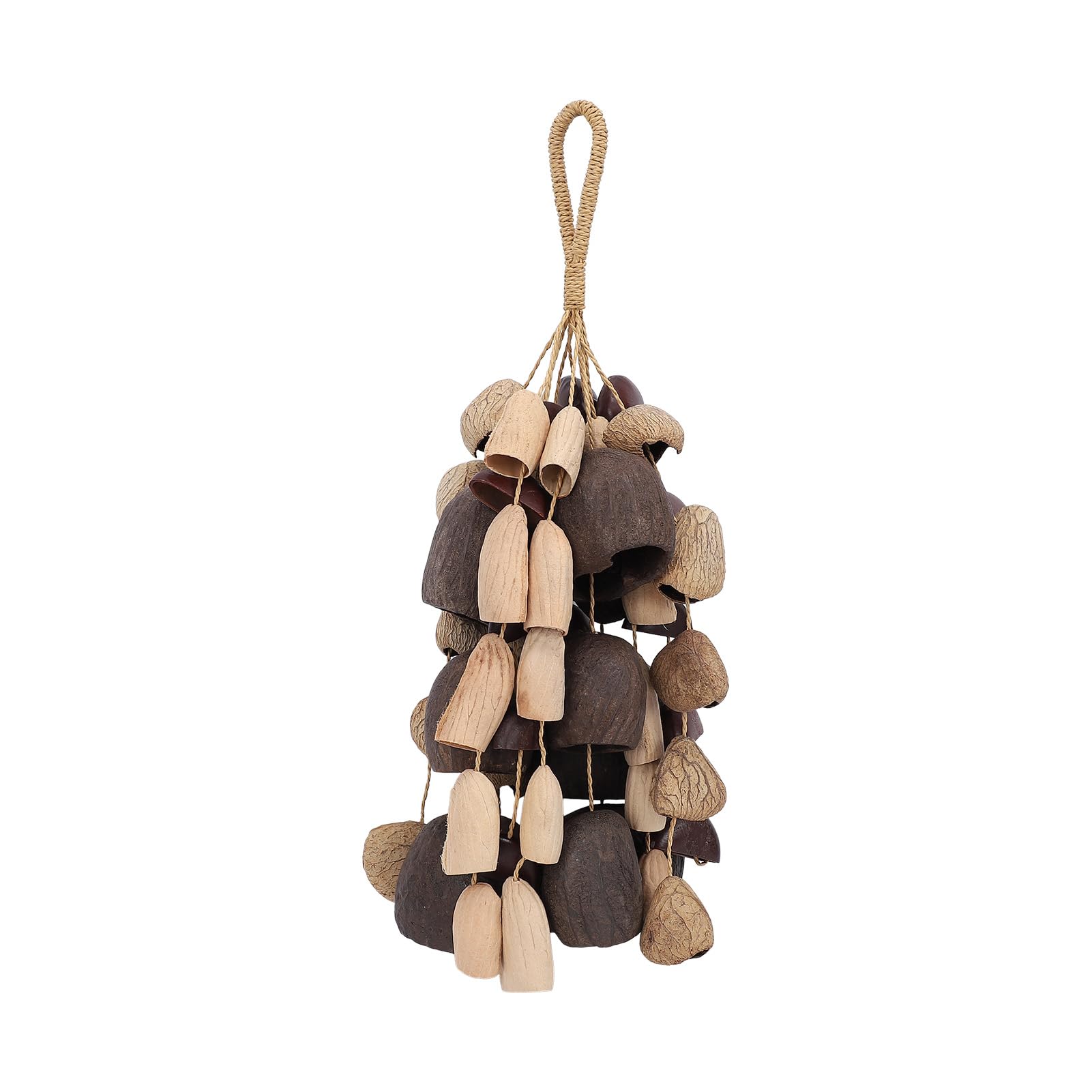 Eacam Windspiel aus Natürlicher Muschel, Handgefertigter Glockenschüttler, Yoga-Meditationsinstrument mit 4 Muschelarten, Klangentspannung für Drinnen und Draußen