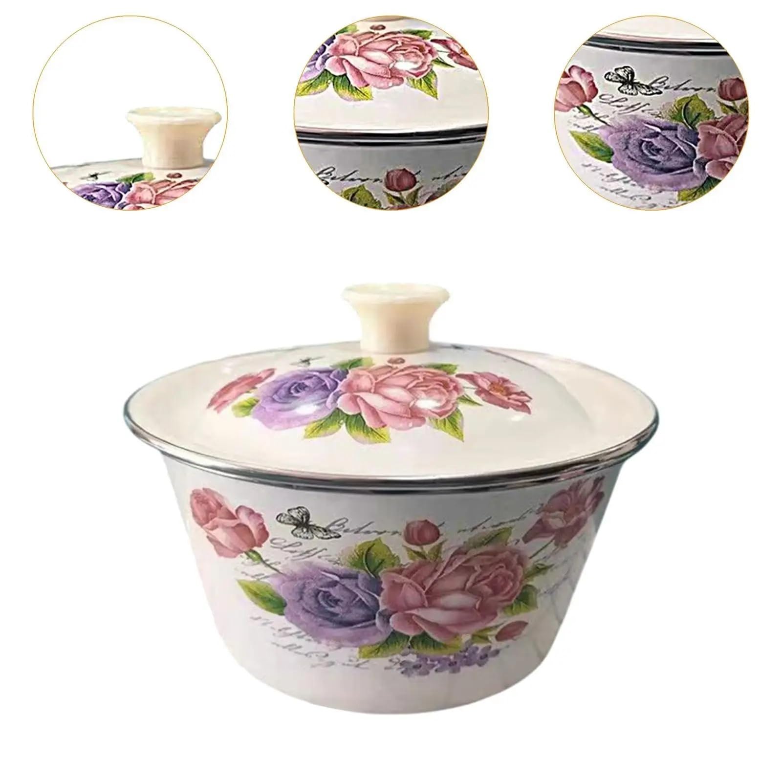 Bol De Esmalte Para Mezclar Cuenco Esmaltado Retro for Ensalada De Frutas