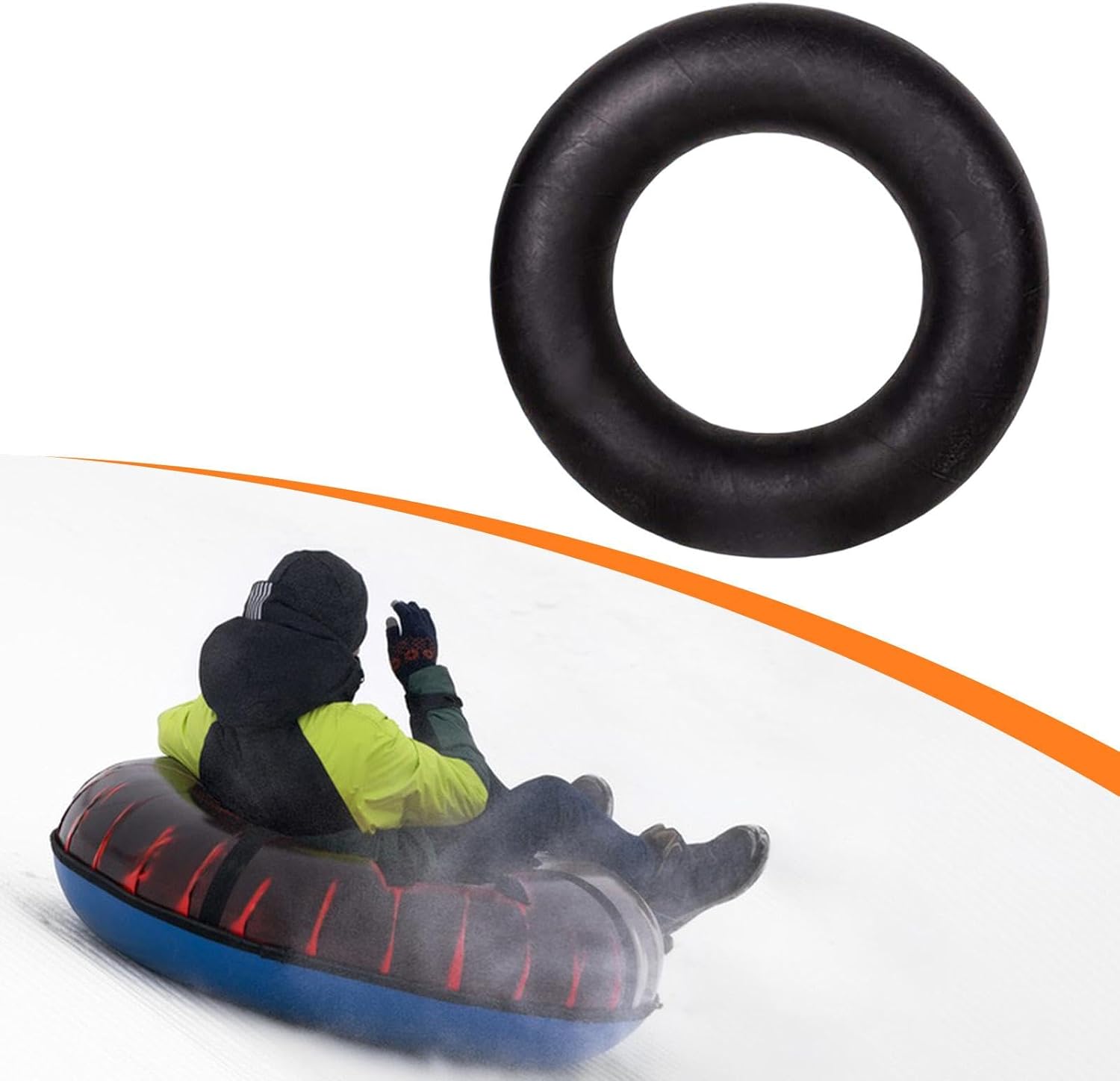 Heavy Duty Snow Tube Inner Tube Replacement - 39.4 Inch (100cm) PVC Inflatable for Sledding, River, Rainbow Slides