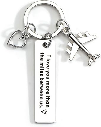 Long Distance Relationship Keychain,I Love You Keychain for Boyfriend,Couples Gift for Valentine Christmas Birthday