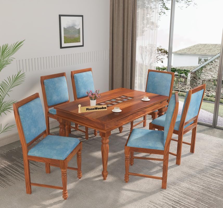 MoonWooden Solid Sheesham Wood 6 Seater Dining Set | Wooden …