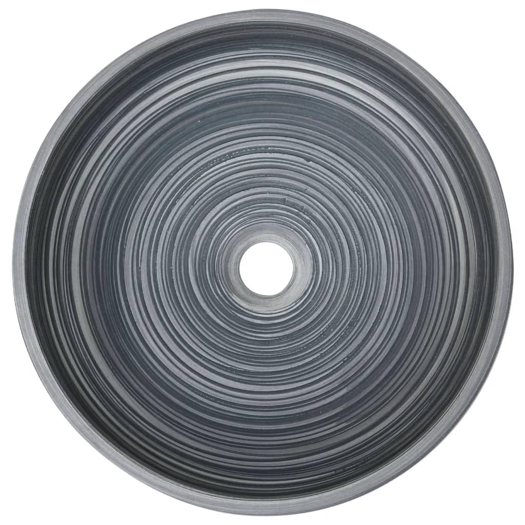 ShGaxin Lavabo sobre encimera Redondo cerámica Gris Φ41x14 cm, Fregadero, Lavabo Baño, Lavamanos Baño, Lavatorio Casa De Banho, Mueble Lavabo sobre Encimera - 155066