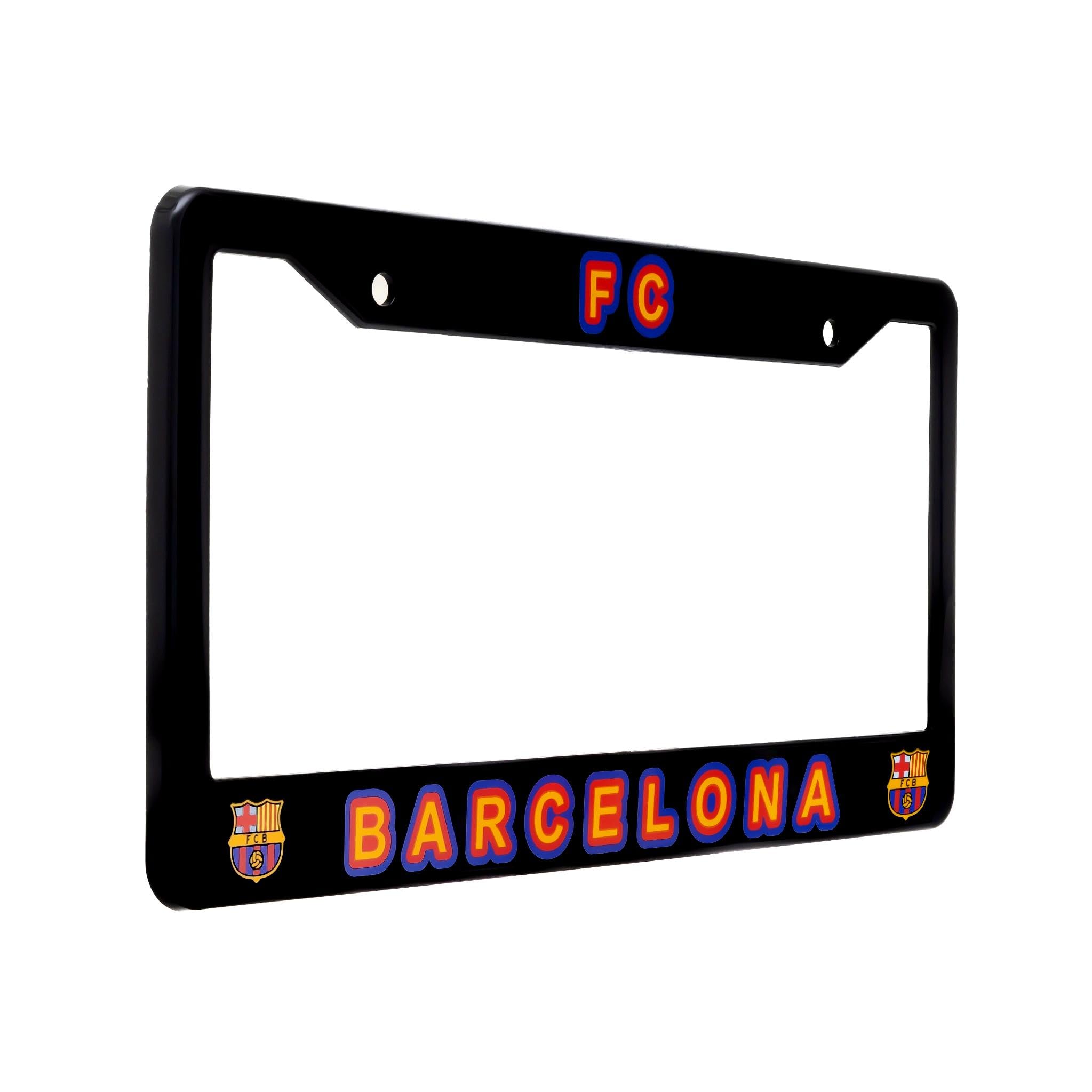 EliteAuto3K License Plate Frame Cover for FC Barcelona Fans – Black – 12.25” x 6.25” - Ideal Gift for Sports Fans & Supporters – Slim Design