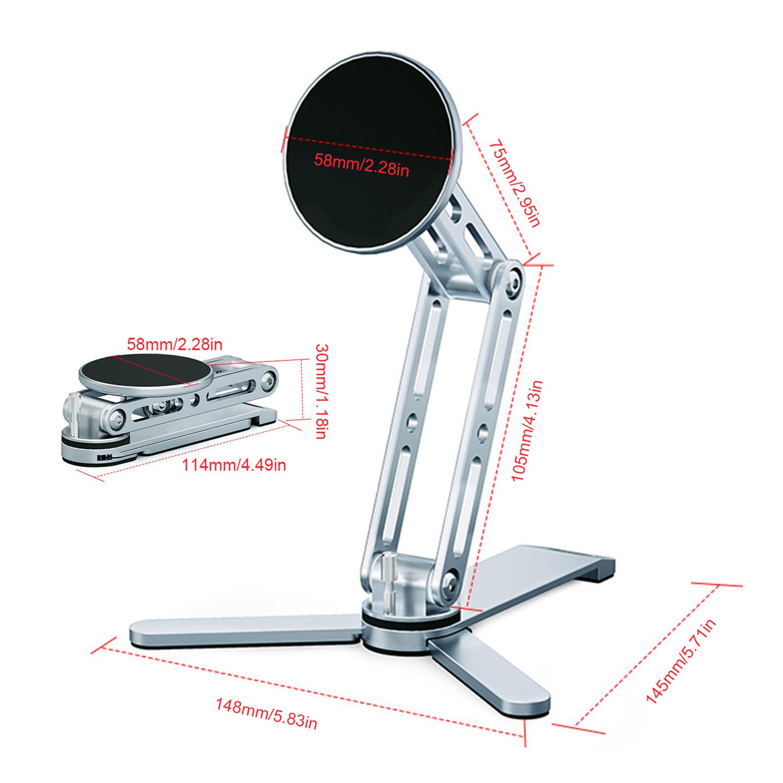 Soporte Giratorio Magnético Para Móvil Soporte Magnético Con Rotación 360 | Accesorios Para Automóvil Fotos Estudio Trabajo Oficina Casa Camping Viajes Diarios