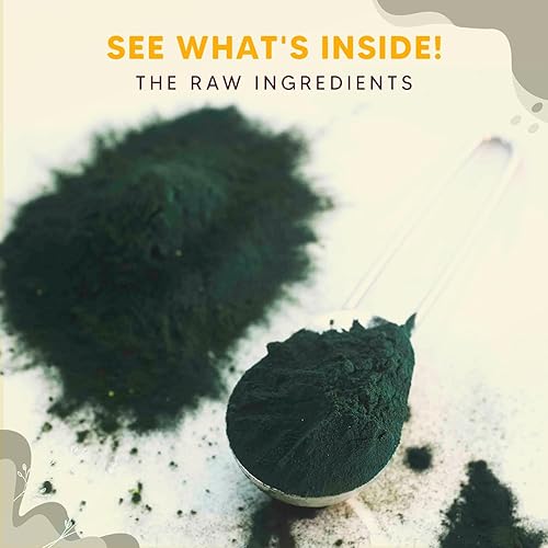Miniatura 3 de Yogi Superfoods - Polvo de espirulina orgánica natural, polvo de algas verdes azules, superalimento natural, crudo, vegano