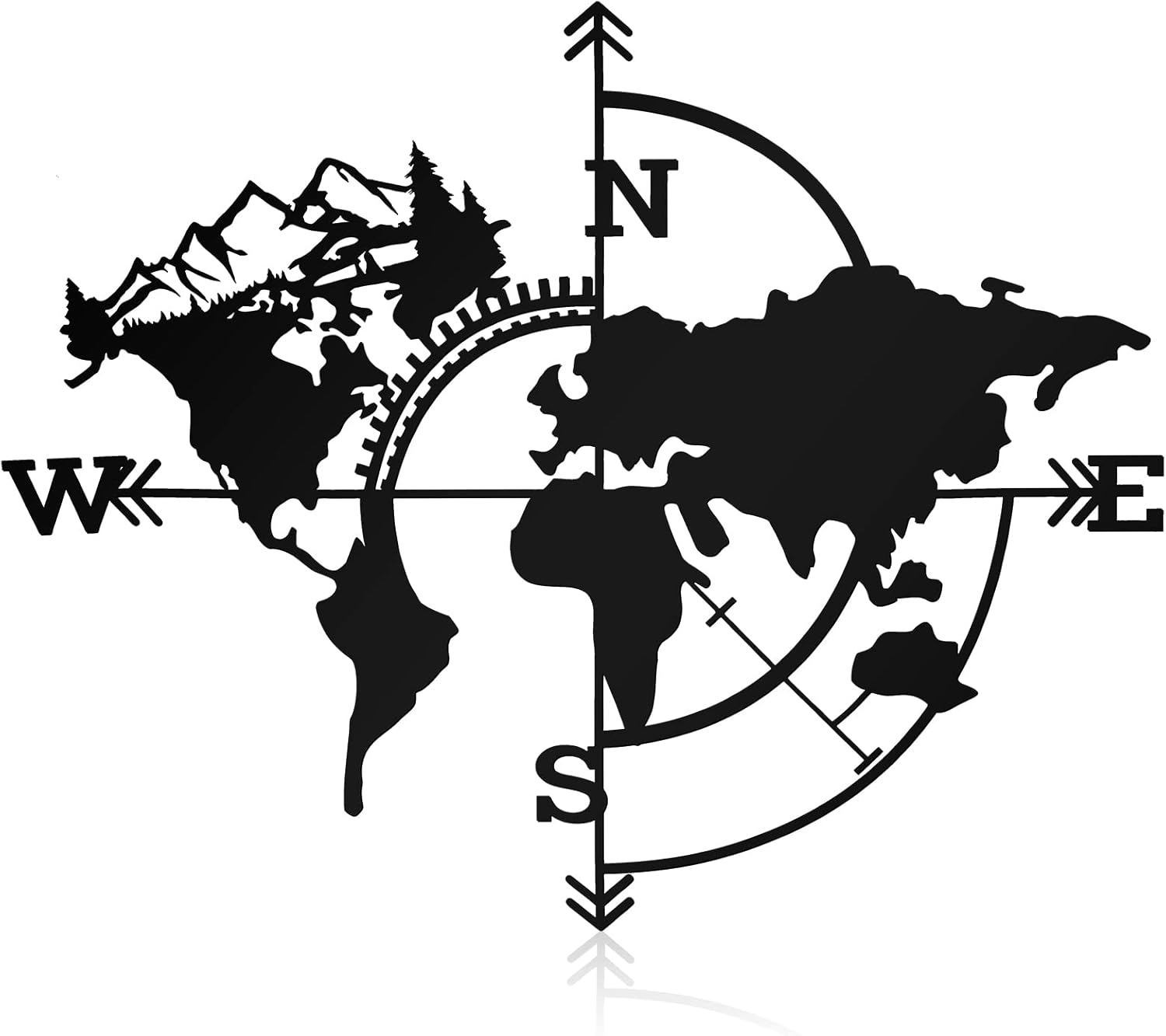 Moxweyeni Metal World Map Wall Art World Map Without