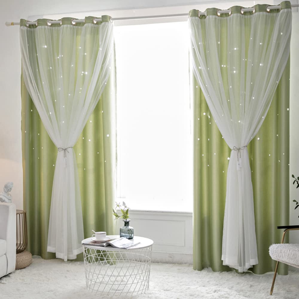 Tongcan Light Green Blackout Curtains For Girls Bedroom Living Room, image size:1000x1000