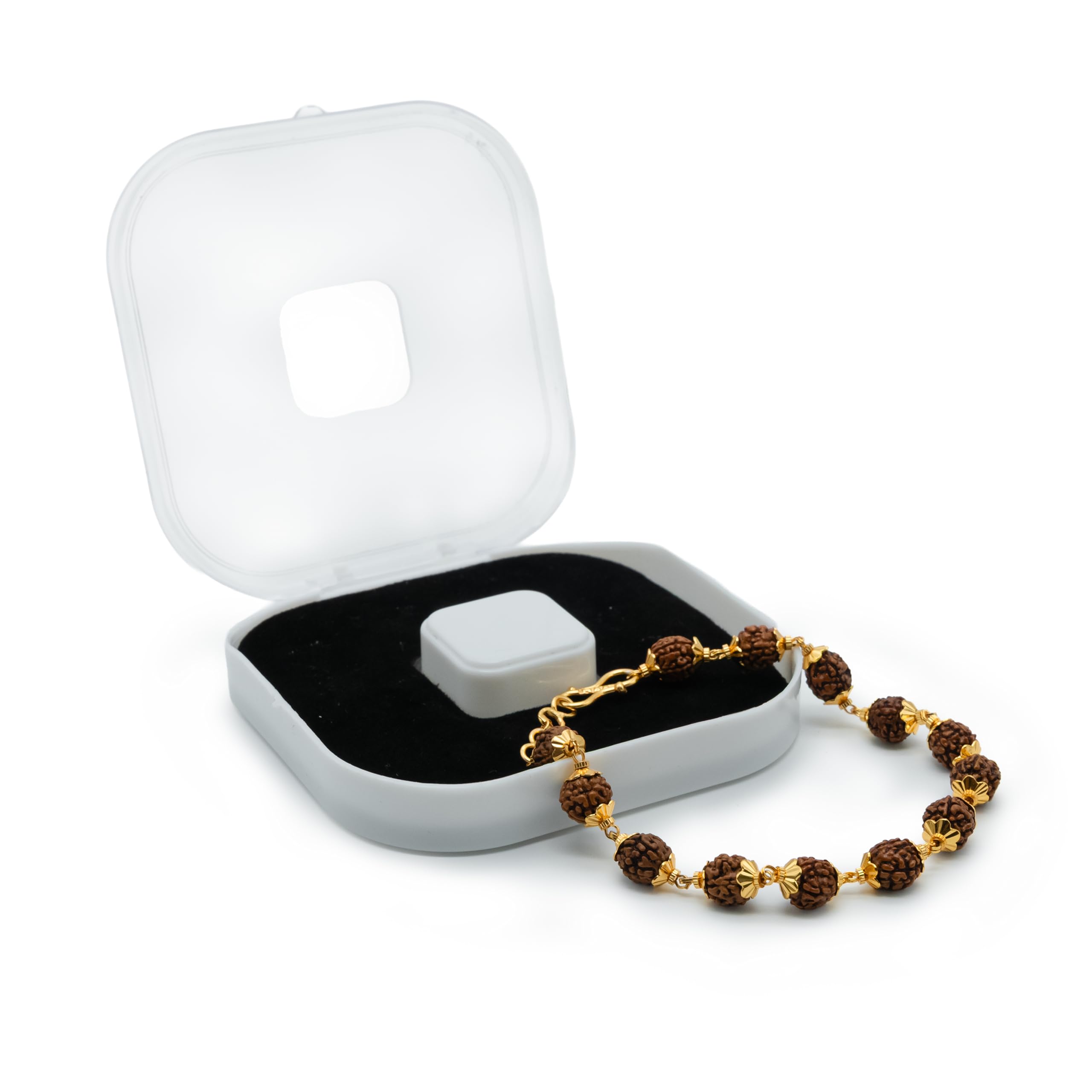 Classic Rudraksha Bracelet | Premium Panchmukhi Rudraksha | Gold Plated Men's Bracelet | Spiritual Jewellery