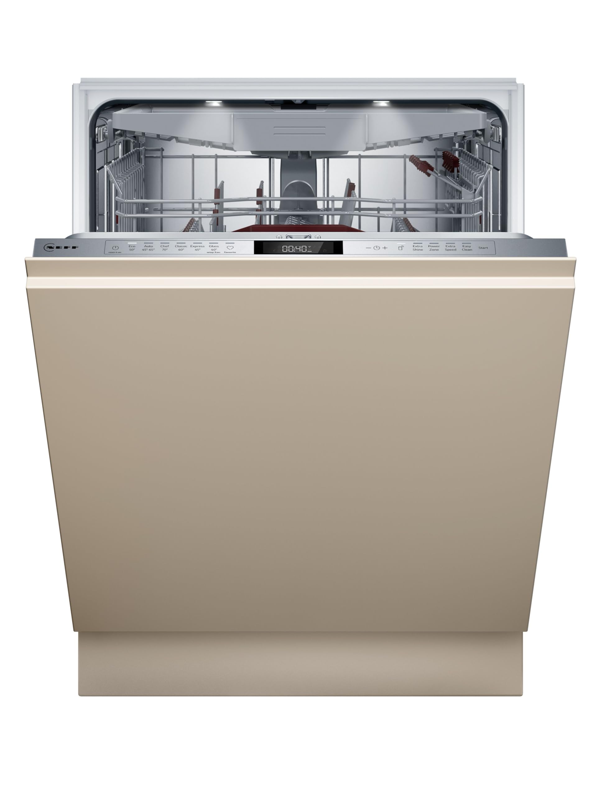 N 70, Geschirrspüler vollintegrierbar, 60 cm, XXL, S257ZCX18E | Made in Germany, Zeolith Trocknung für glänzendes Geschirr, Flex 2 Korbsystem mit Besteckschublade, Time Light, Aqua Stop