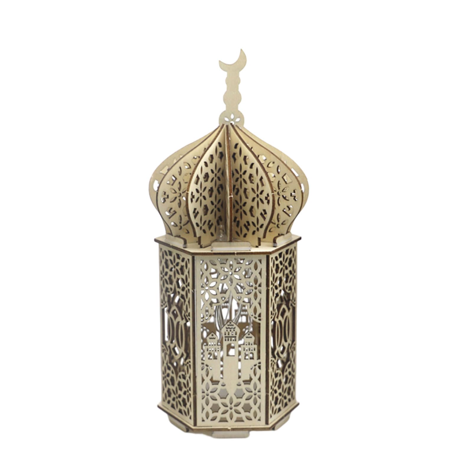 Tsophreniq Mosque Shape Table Decor Bookshelf Ornament Decor Eid Mubara Sign Shape Ornament Eid Decorations for