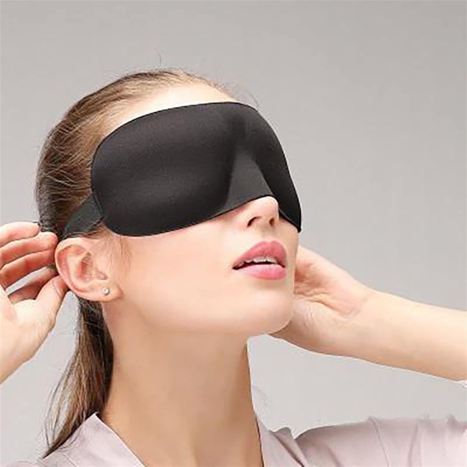 Masque de Sommeil occultant à Pression oculaire Nu Masques de Sommeil for Les Yeux Masque de Sommeil 3D Masque for Les Yeux d'aide au Repos de Voyage(Navy)