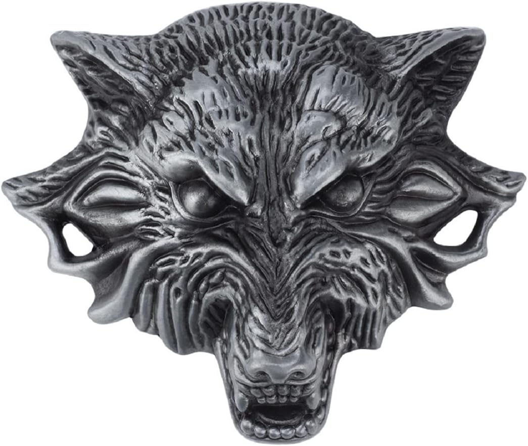 Wolf Belt Buckle for Men, Wildlife Wolf Head Belt Buckle, Norse Viking Wolf belts buckles, Celtic Wolf Animal belts buckles, Western Cowboy Belts buckle, Vintage Punk Rock belt Buckles