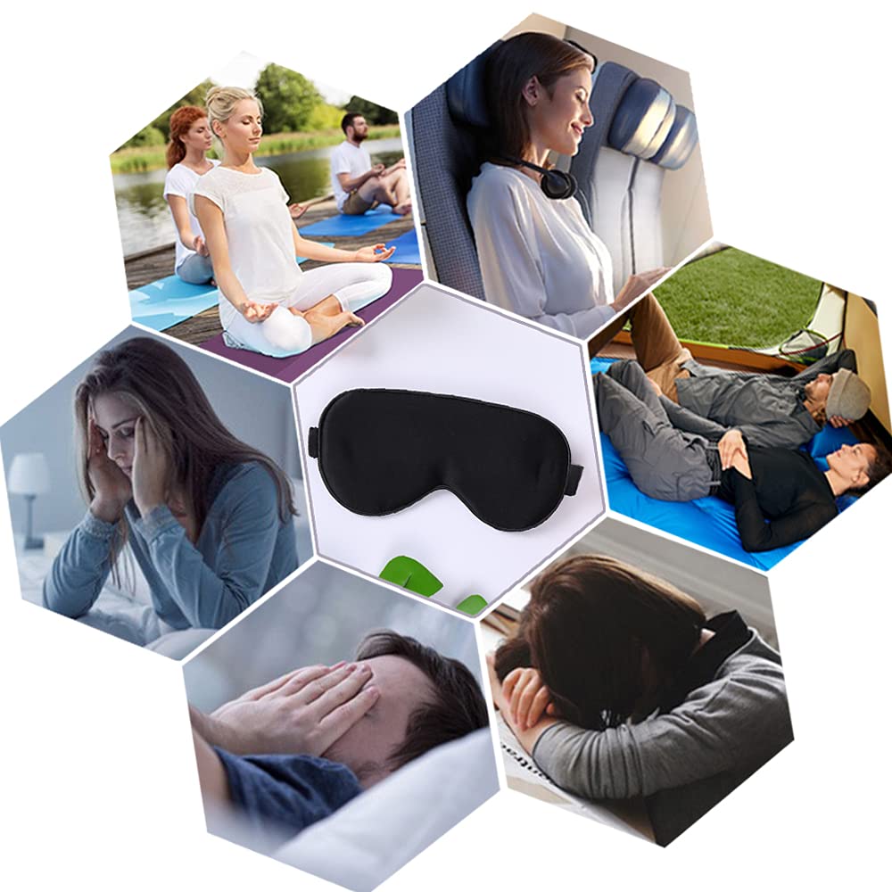 100% zijden slaapmasker en blinddoek, zacht oogmasker met verstelbare hoofdband, oogmaskers voor slapen 's nachts oogschaduw, comfortabele oogbedekking voor reizen, ploegenwerk en meditatie met